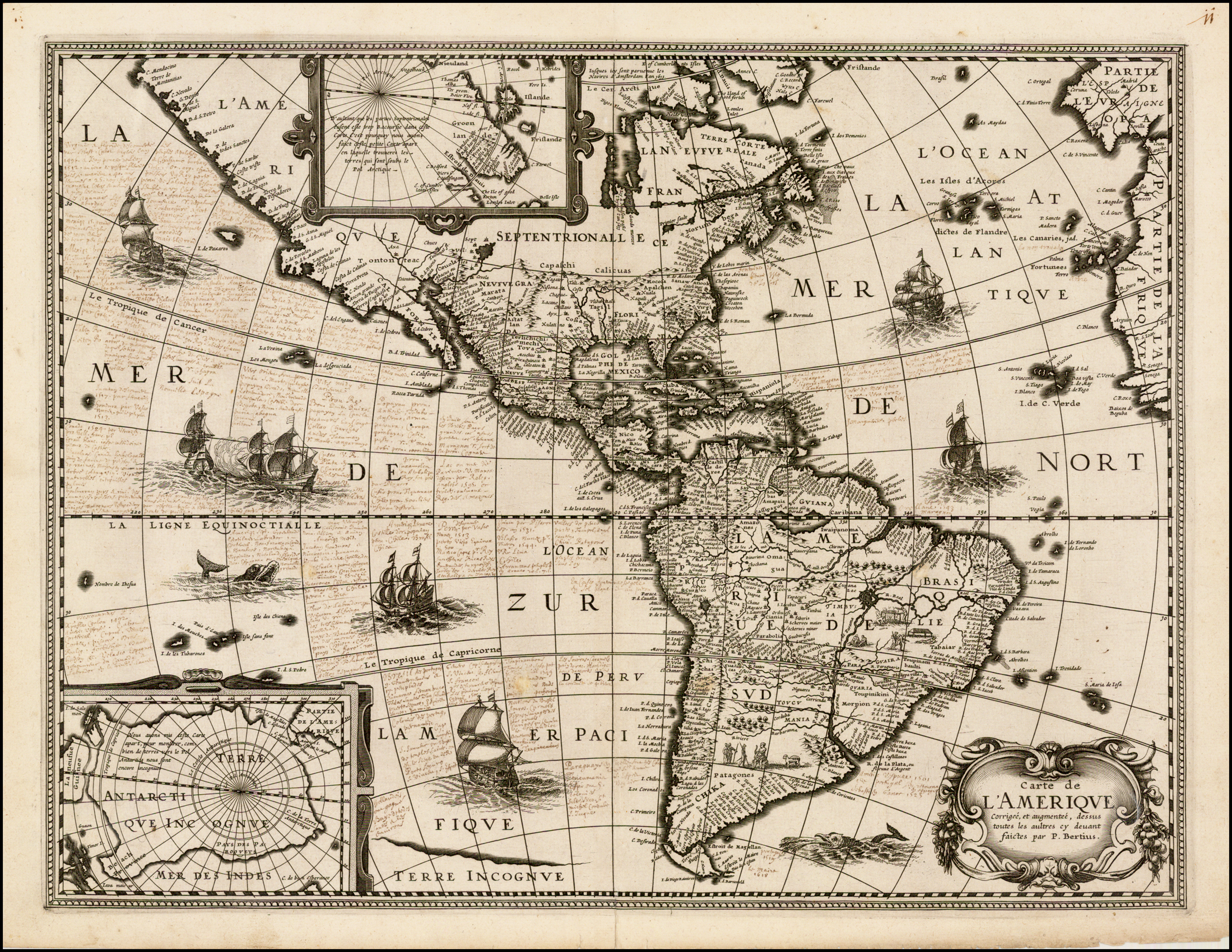 Карта Америки 17 века