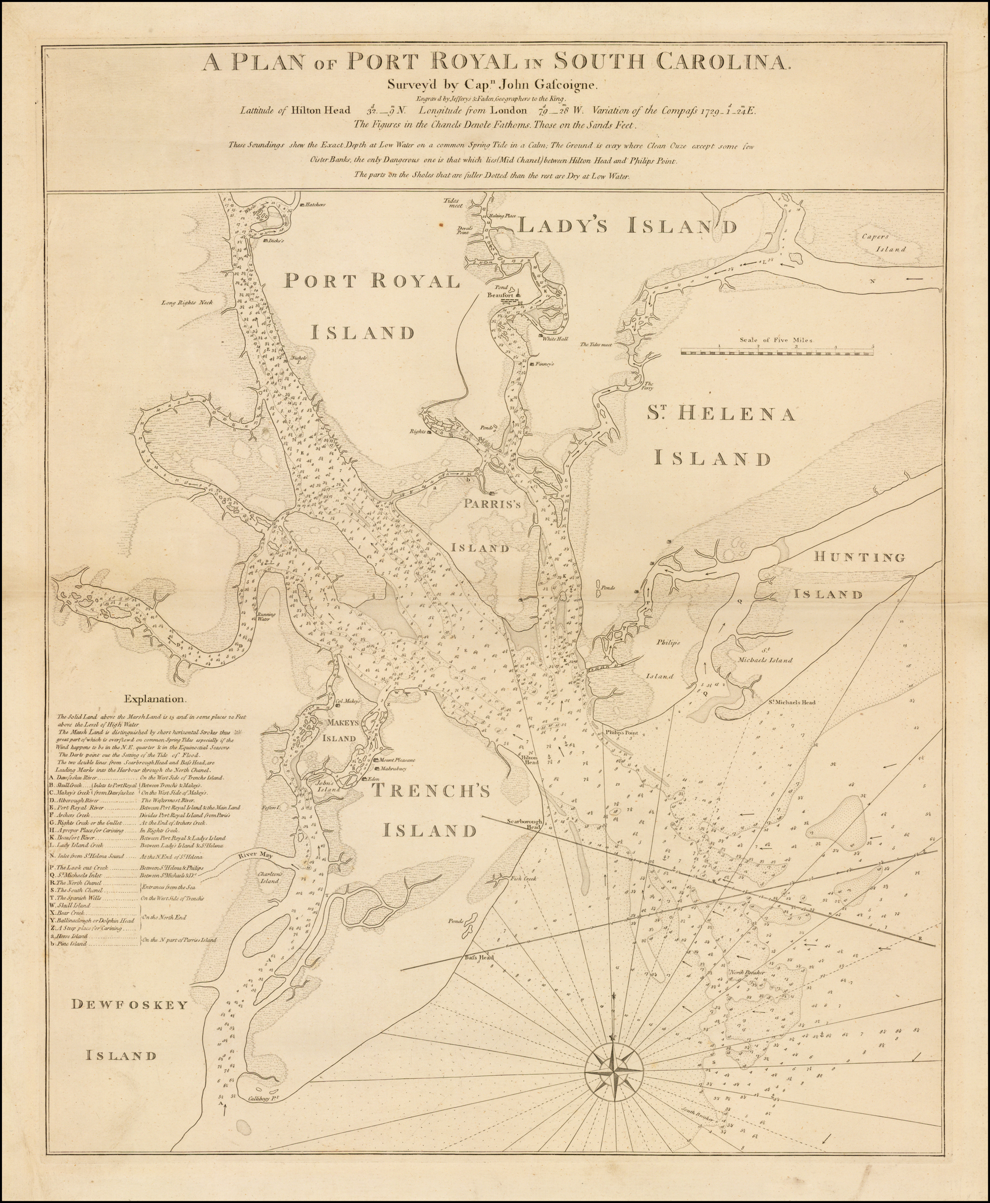 A Plan of Port Royal in South Carolina Survey'd by Capn. John Gascoigne ...