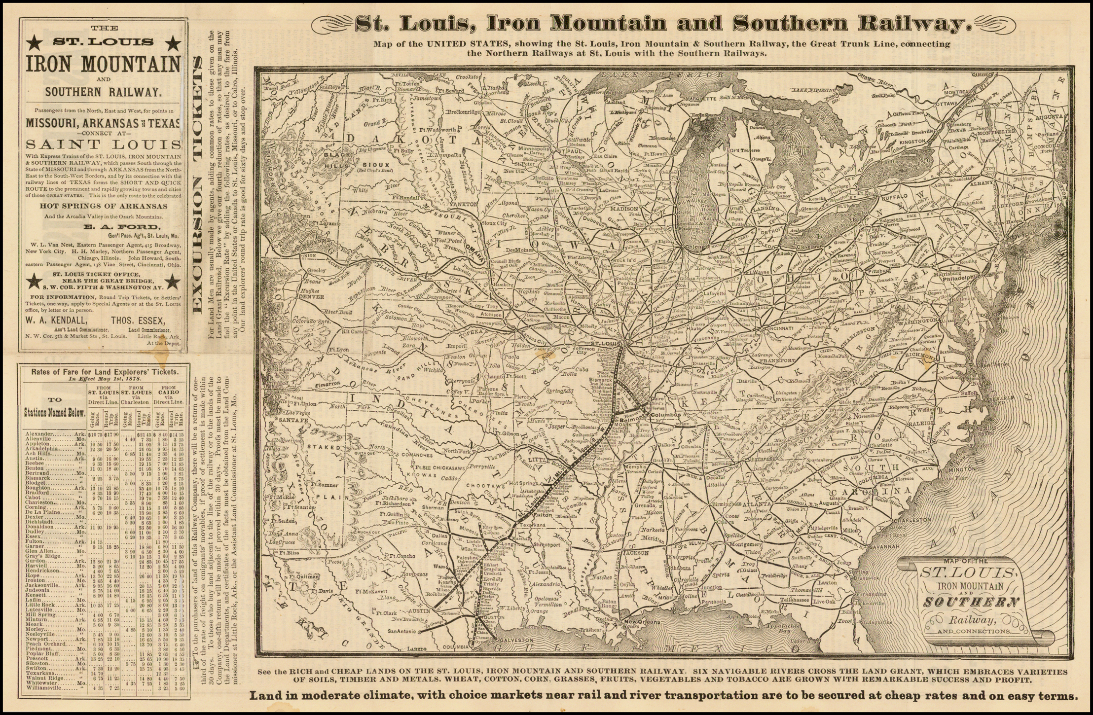 Map: Railroad, 1864. /N'Railway And County Map Of The Southern