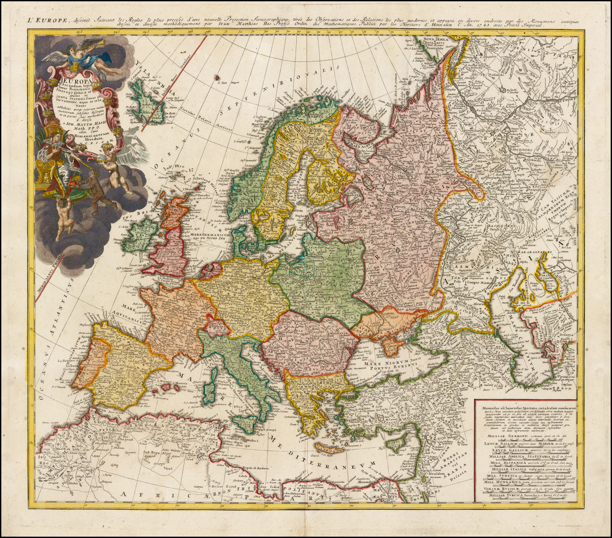 Europa Secundum legitimas Projectionis Stereographicae . . . 1743 ...