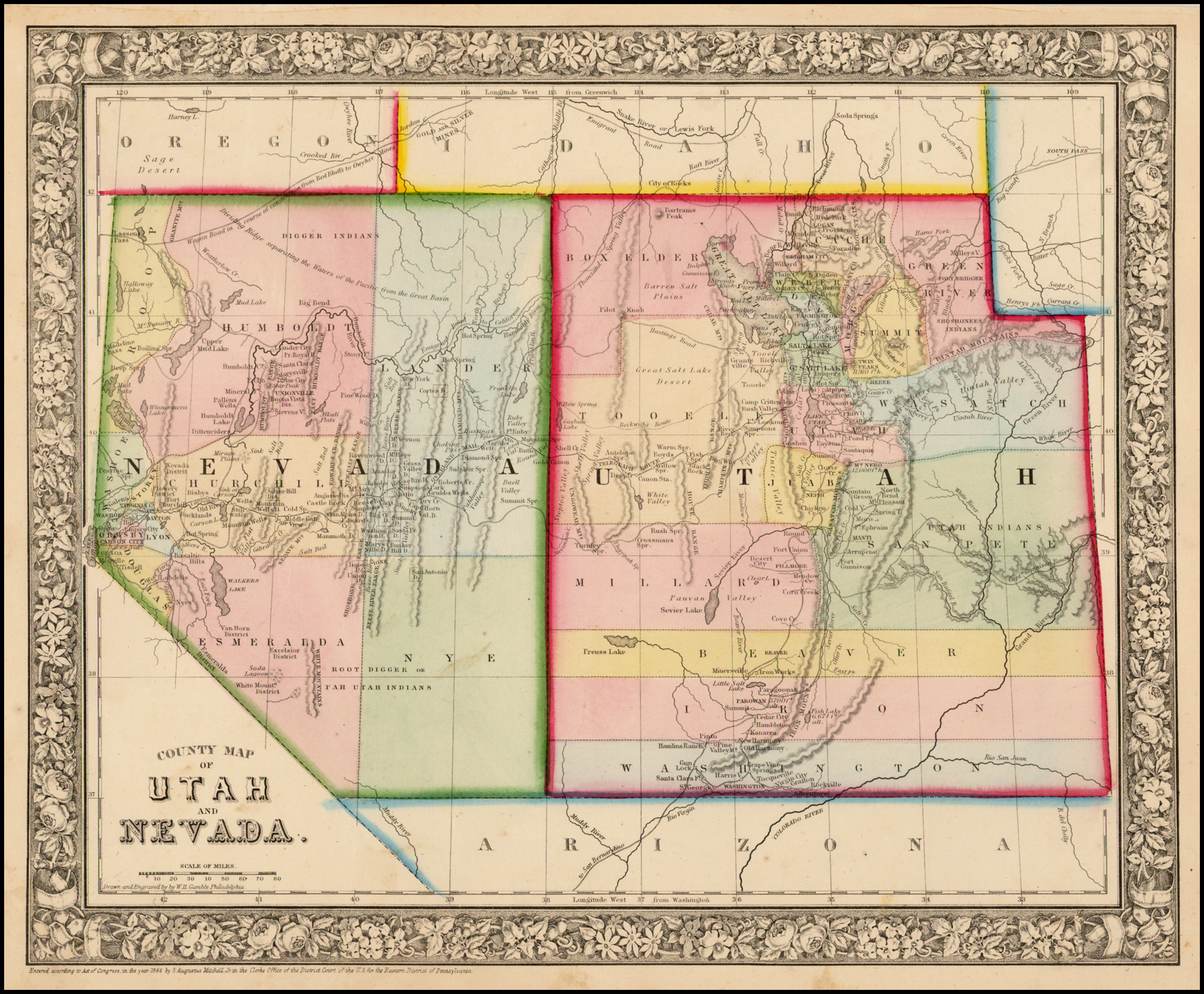 Nevada Utah Border Map