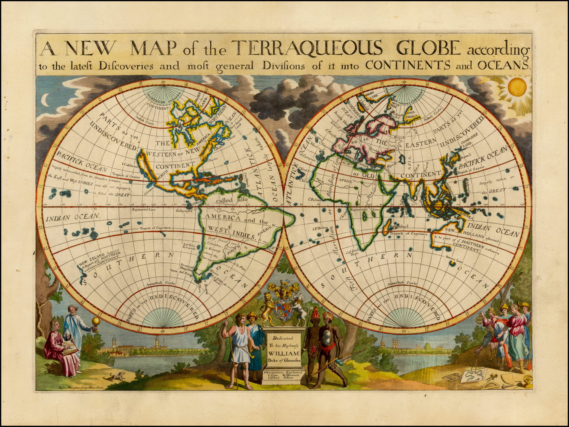 A new map of the terraqueous globe according to the ancient