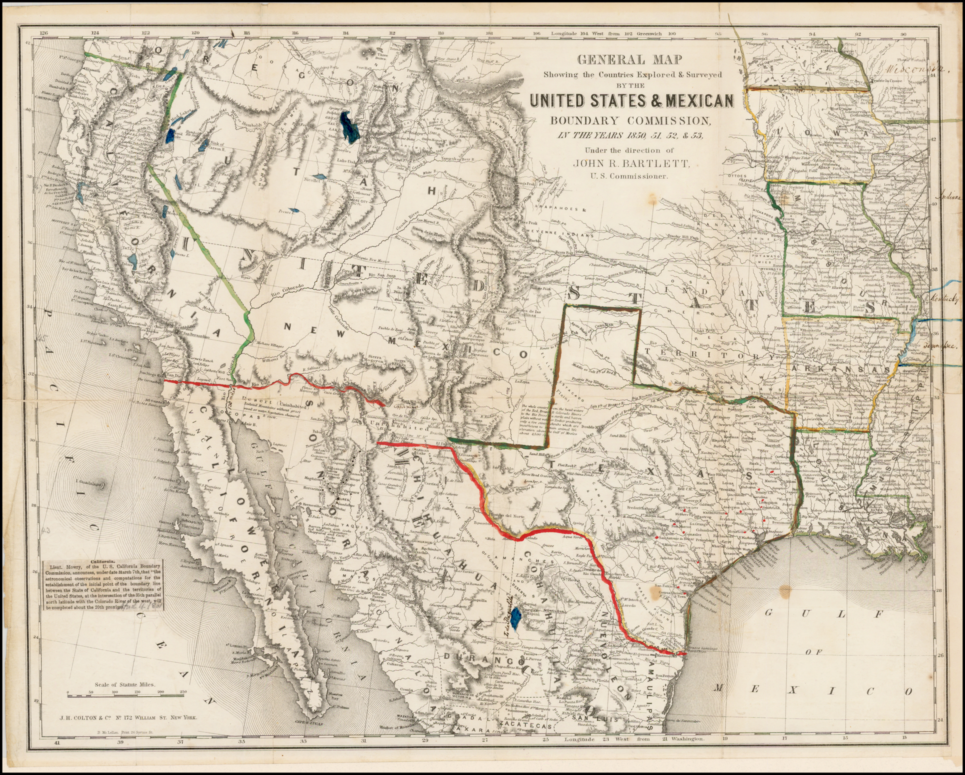 Карта сша 1850 года