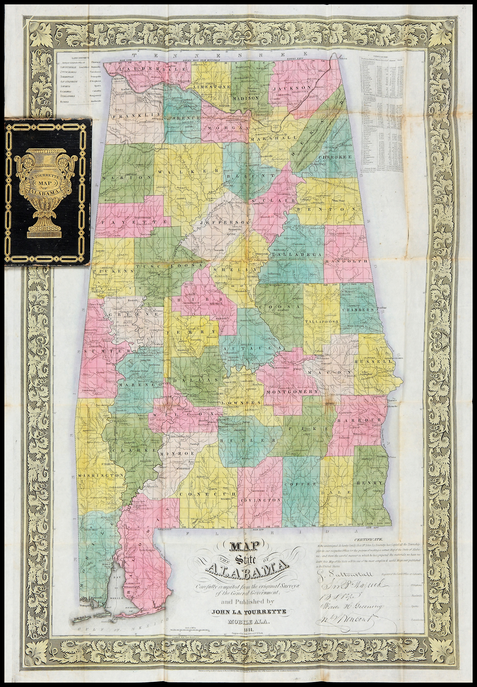 La Tourrette's reference map of the state of Louisiana : from the original  surveys of the United States, which show the townships, sections, or mile  squares, Spanish grants, settlement rights & c.