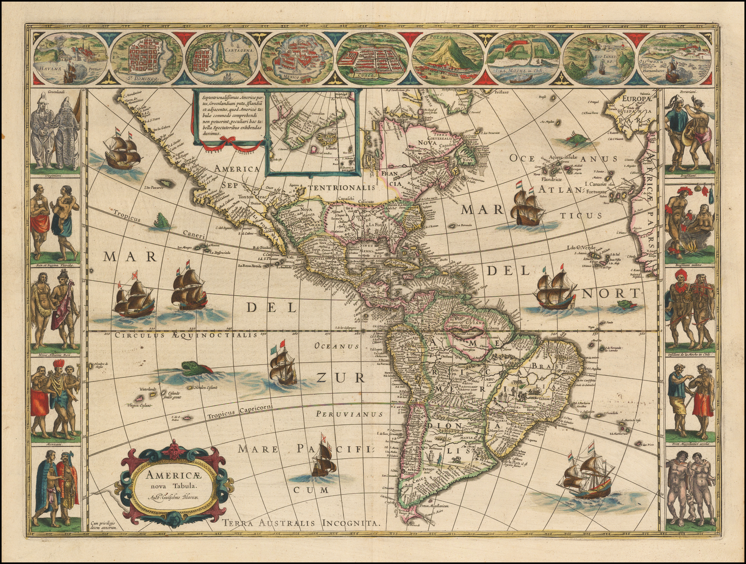 Карта Северной Америки 17 века