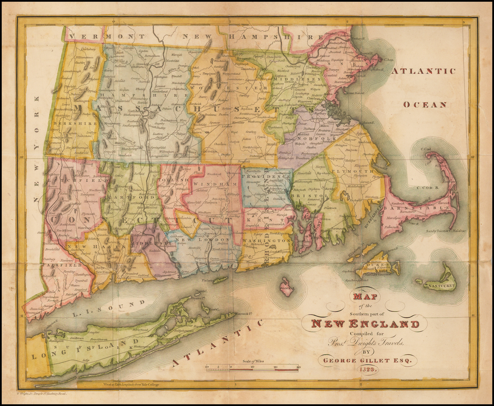 New England Map In 1723