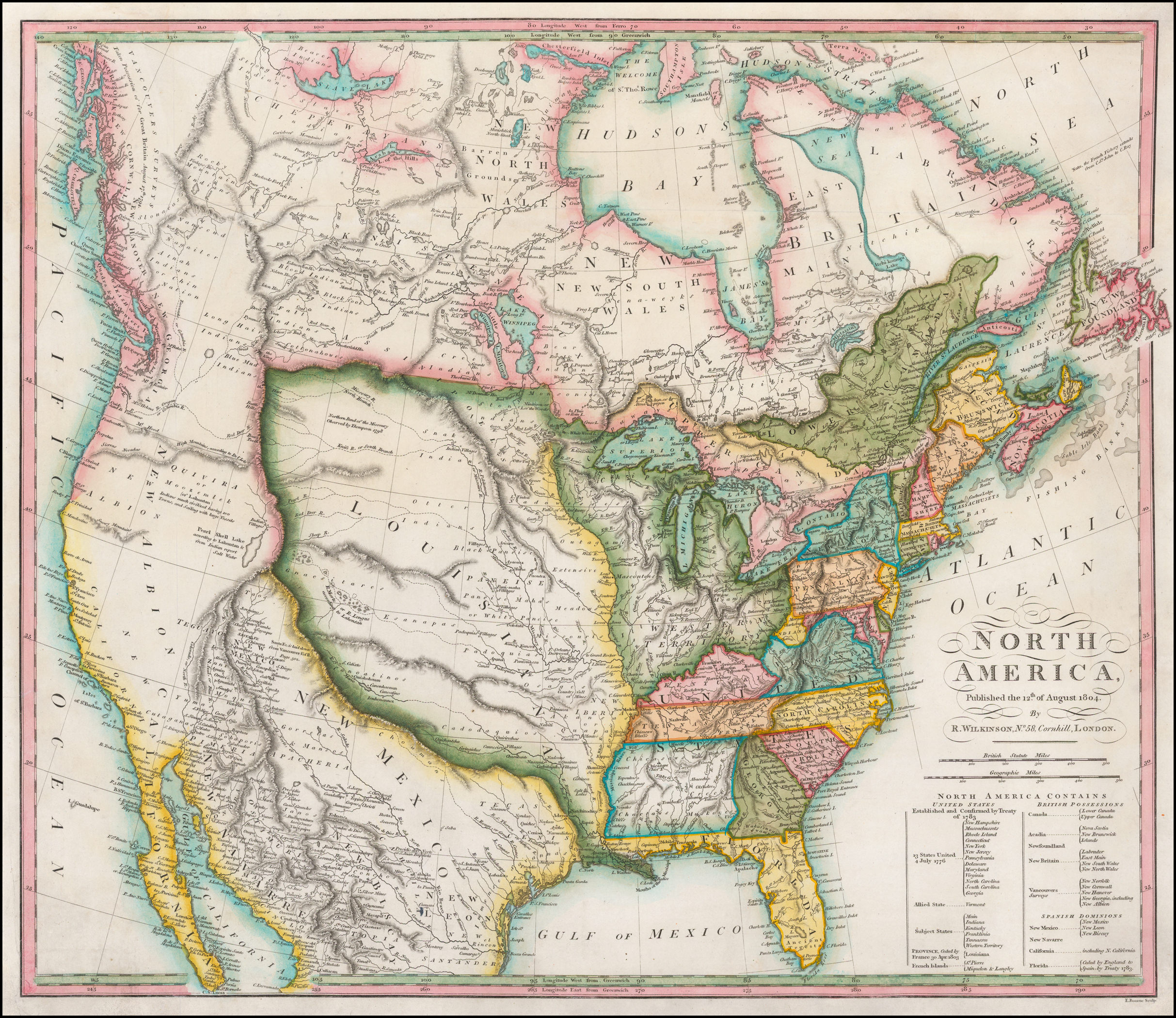 North America . . . 1804 (The First Map To Illustrate The Louisiana Purchase) - Barry Lawrence ...