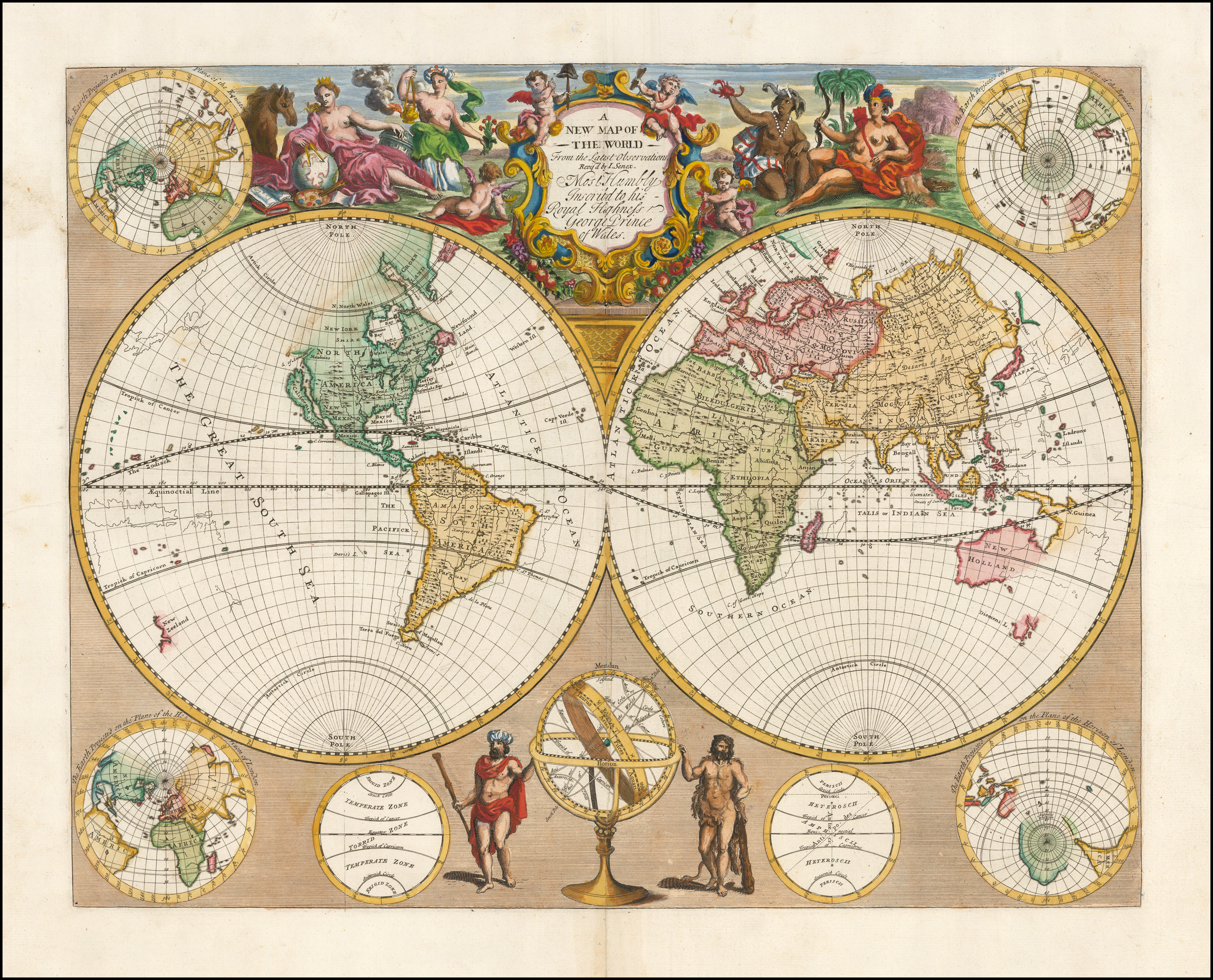 planisphère - carte - continents et pays du monde Stock Illustration