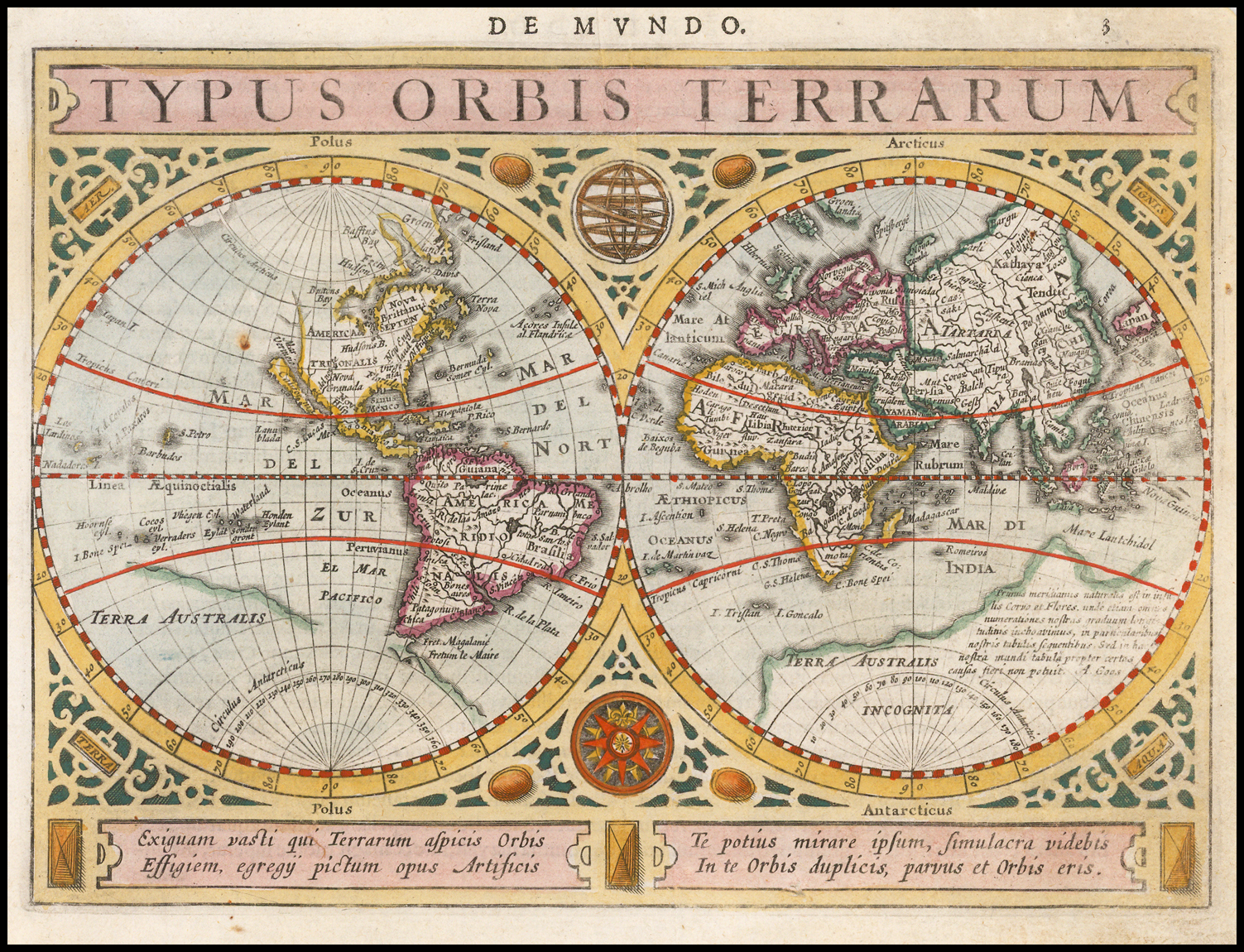 ortelius world map typus orbis terrarum 1570