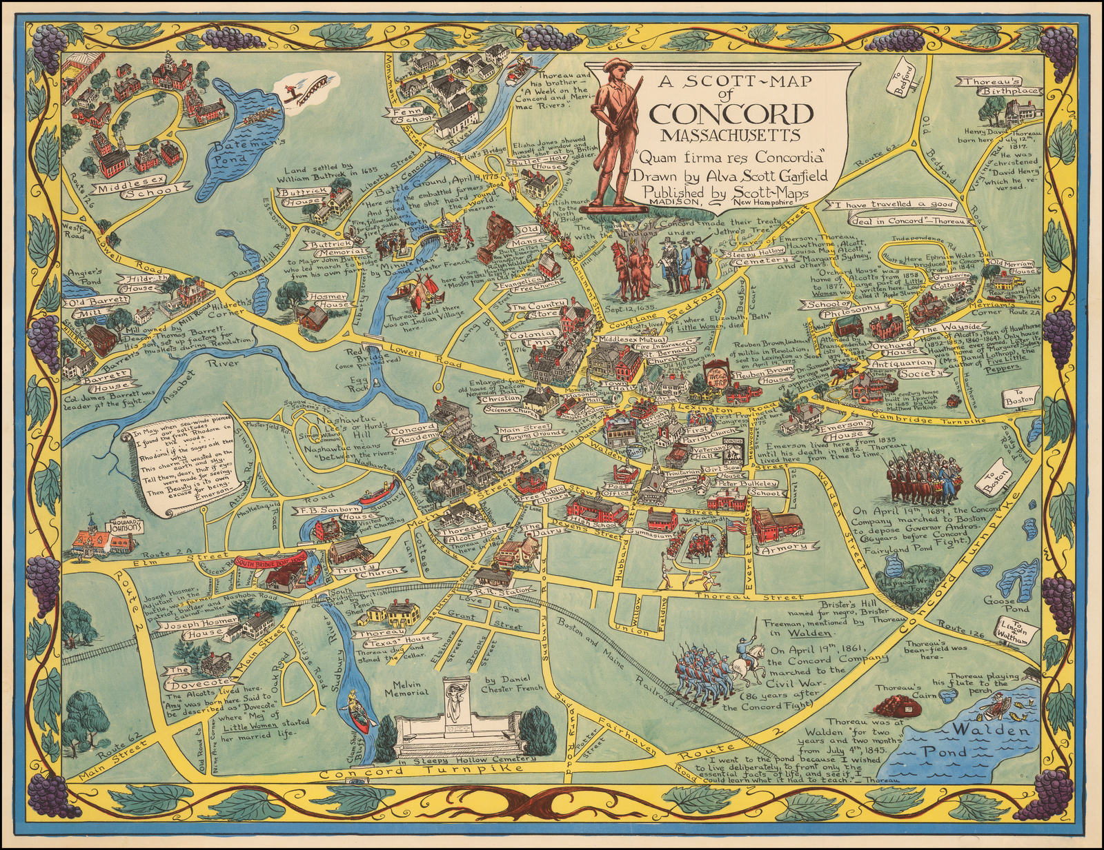 Massachusetts Lexington And Concord Map   52501 