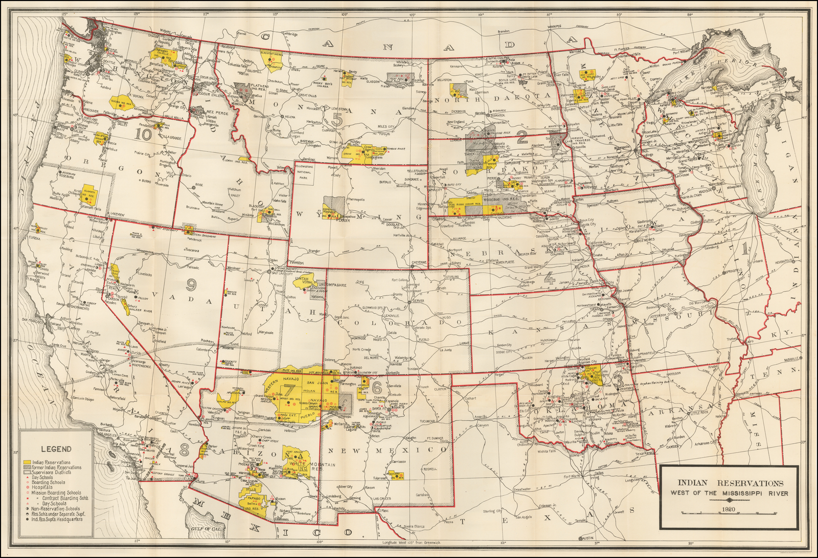 Indian Reservations West of the Mississippi River -- 1920 - Barry ...