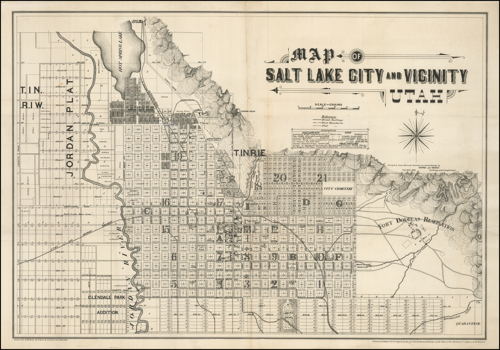 Salt Lake City Map Salt Lake City Utah City Street Map Blueprints