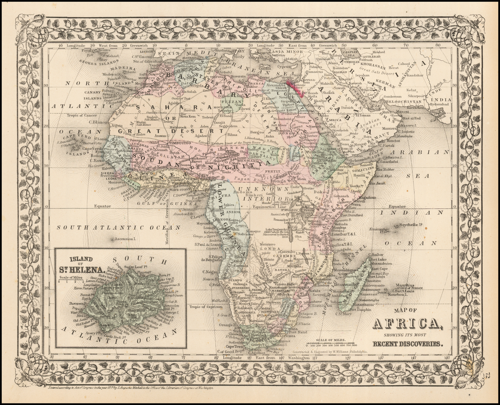 Map Of Africa Showing Its Most Recent Discoveries Barry Lawrence