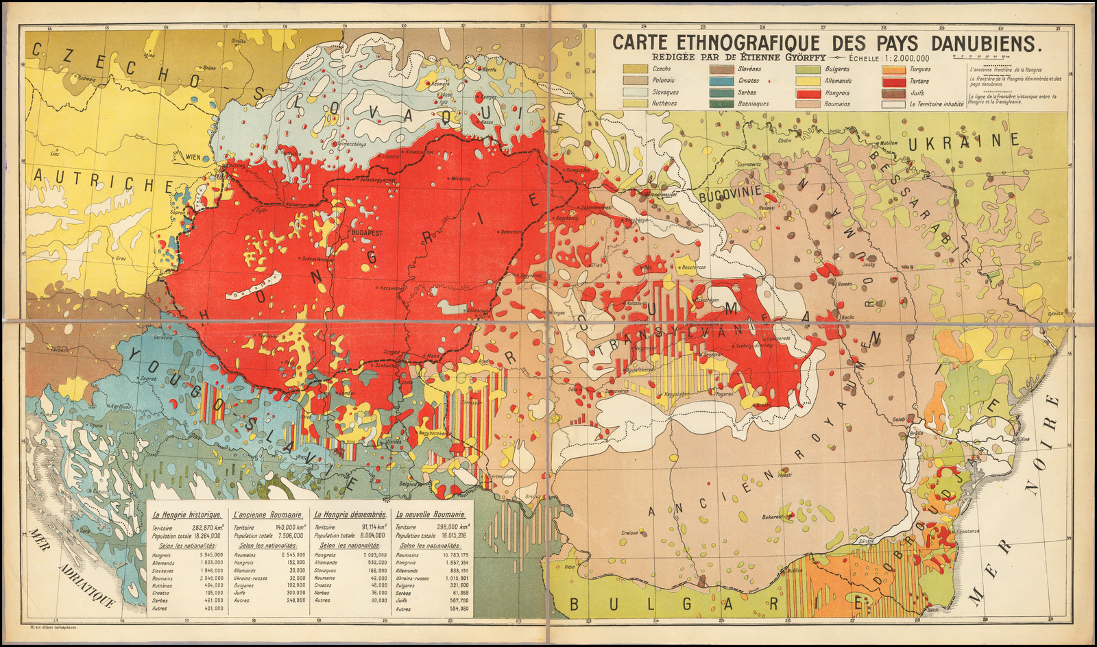 Carte Ethnographique Des Pays Danubiens Redigee Par Dr Etienne