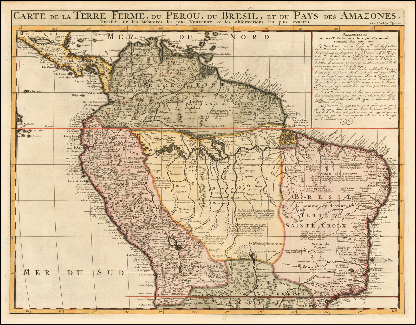 Carte De La Terre Ferme Du Perou Du Bresil Et Du Pays Des Amazones Barry Lawrence Ruderman Antique Maps Inc