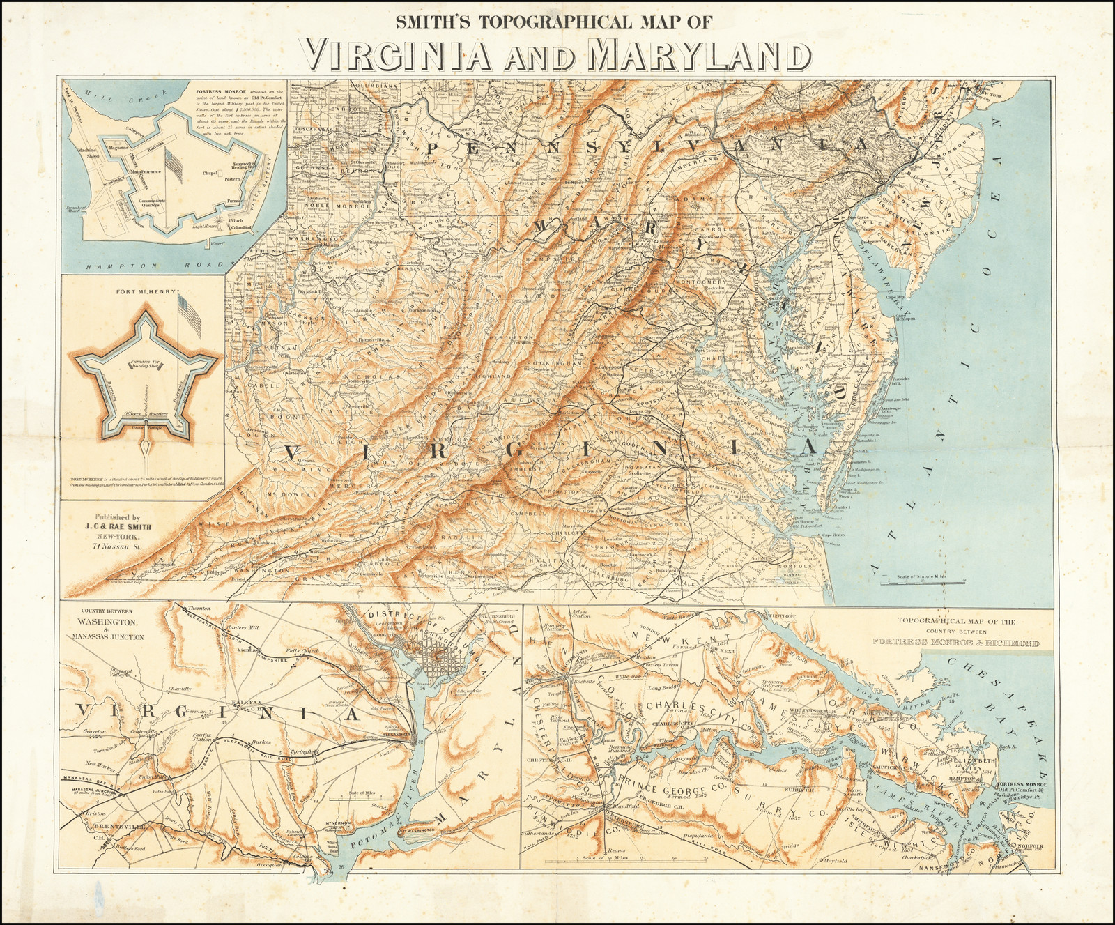 Smith's Topographical Map of Virginia and Maryland - Barry Lawrence ...