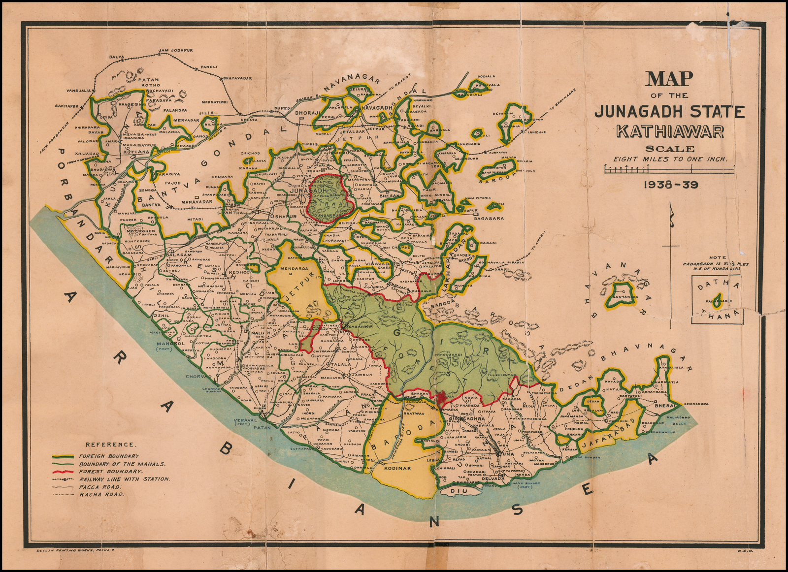 Map of the Junagadh State Kathiawar . . . 1938-39 - Barry Lawrence ...