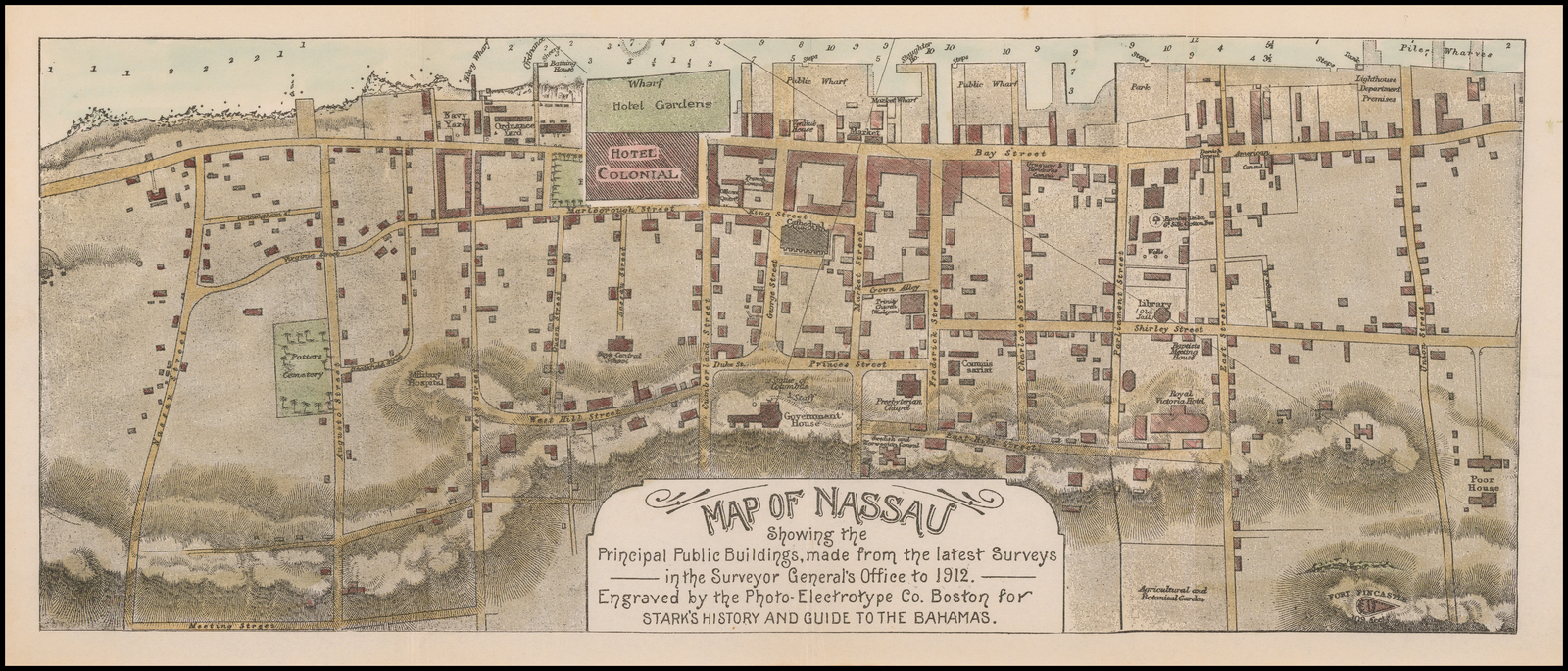 Map of Nassau Showing the Principal Public Buildings, made from the