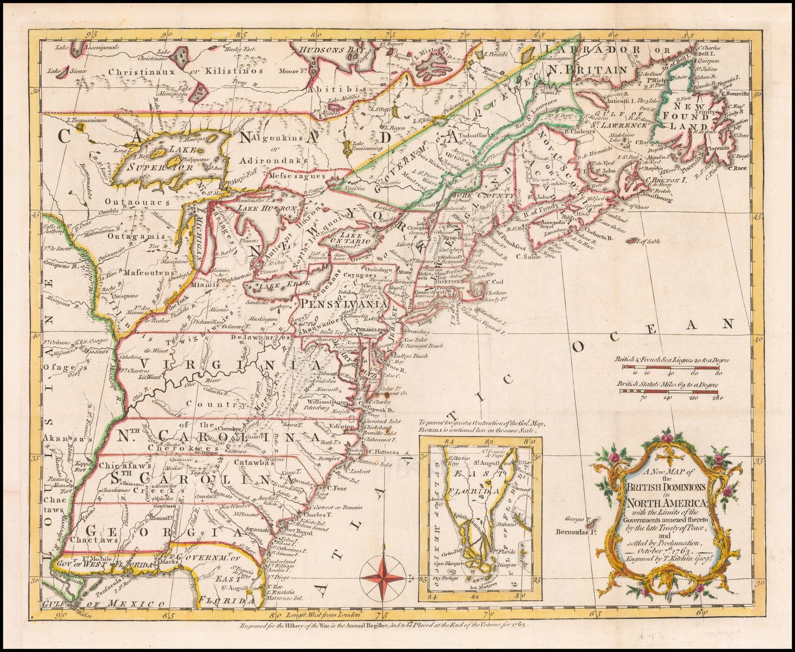 A New Map of the British Dominions in North America; with the Limits of