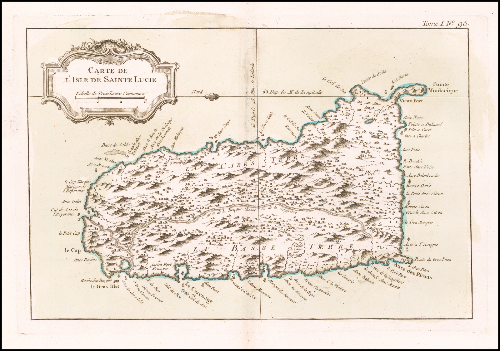 Carte De L Isle De Sainte Lucie Barry Lawrence Ruderman Antique Maps Inc