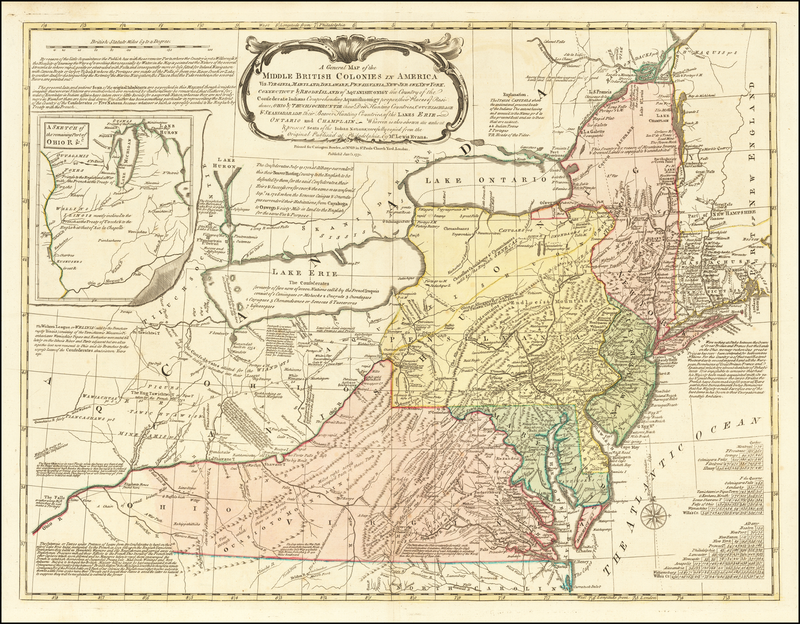 middle colonies map labeled