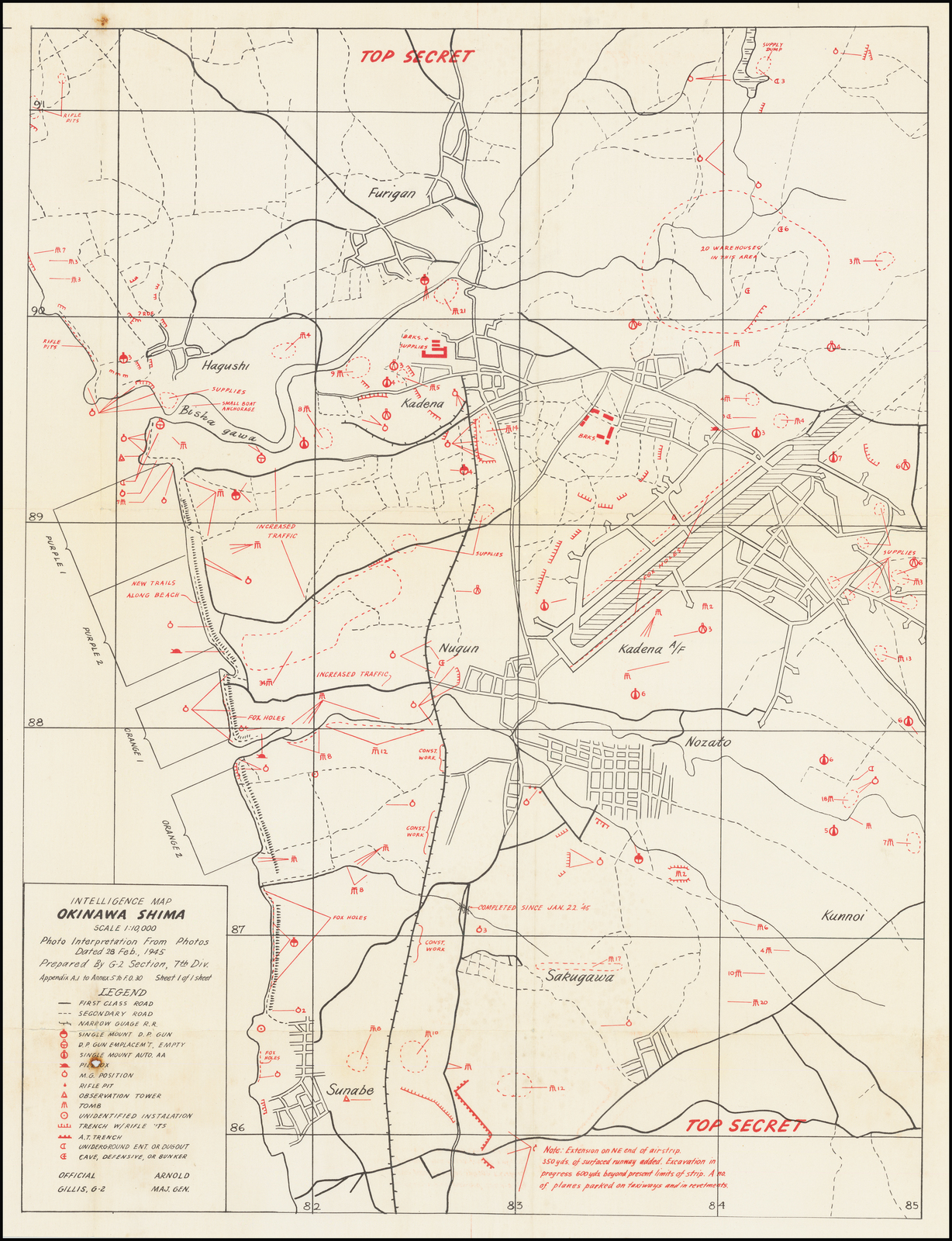 (Second World War - Okinawa) Intelligence Map Okinawa Shima | Top ...