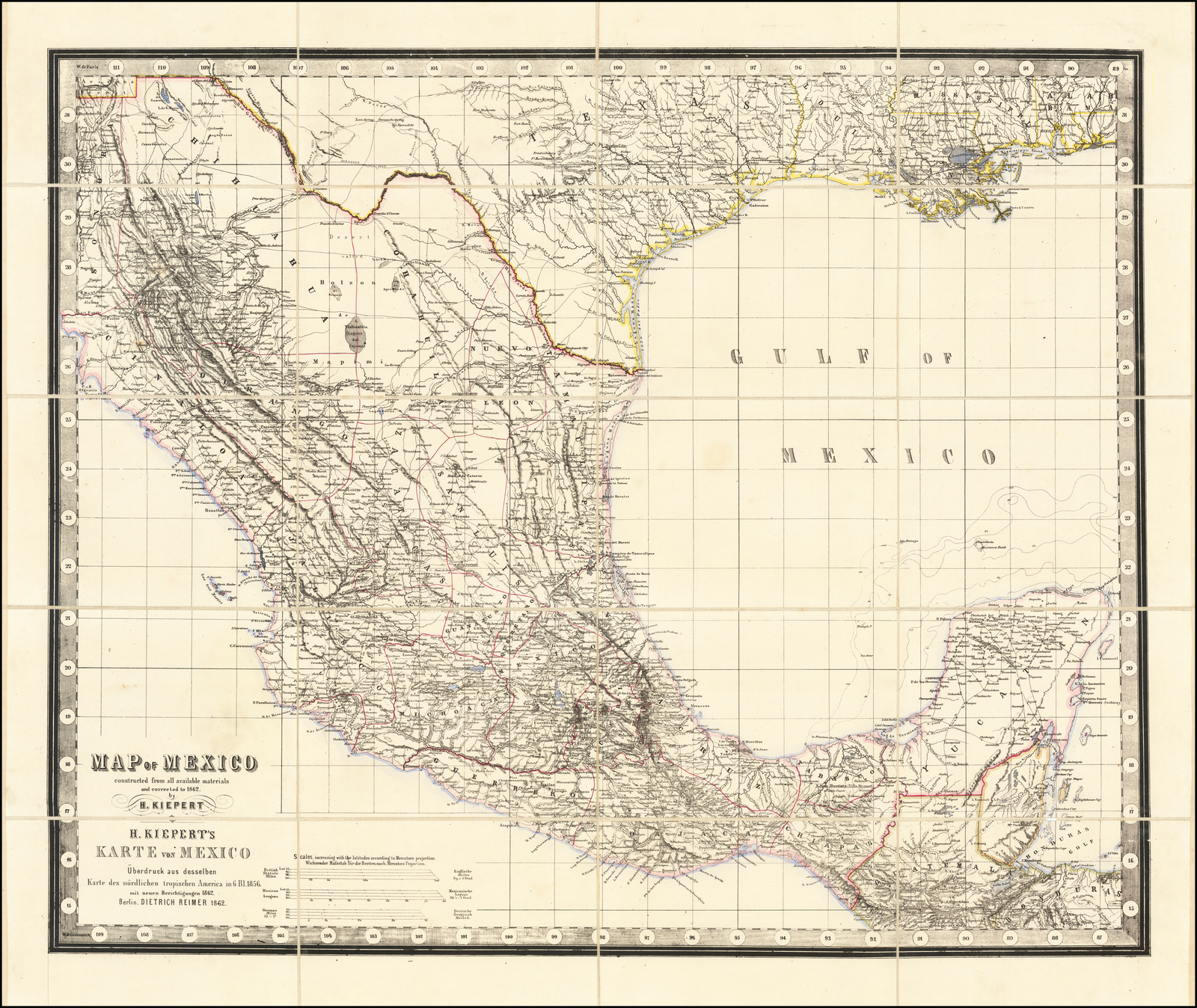 Old Map of Mediterranean Sea 1862 Vintage Map Wall Map Print