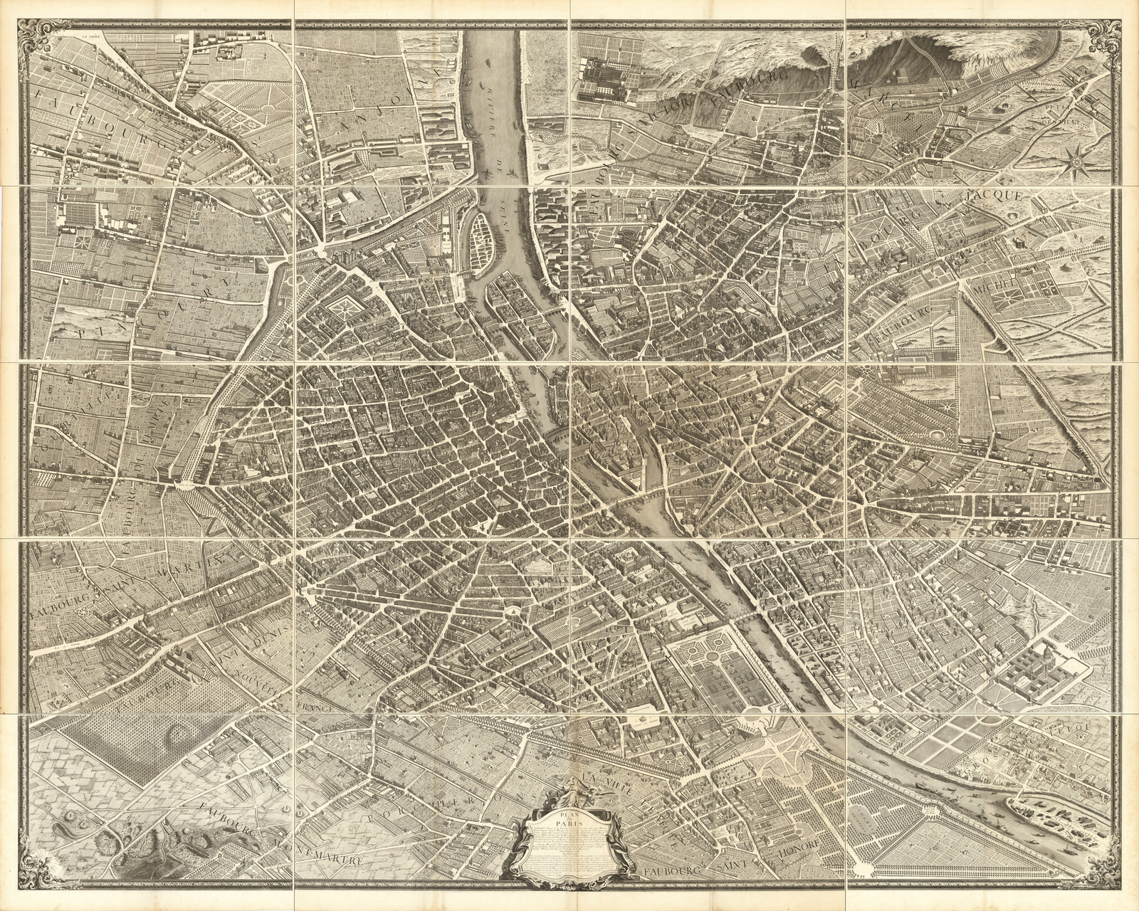 Plan Pittoresque de la Ville de Paris. Gravé