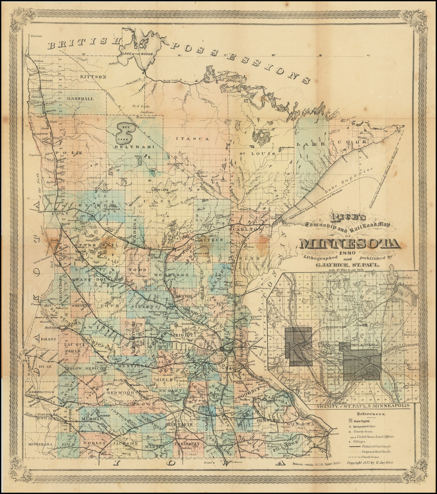 Old Map of St. Paul minnesota Saint Paul Map Fine Print 