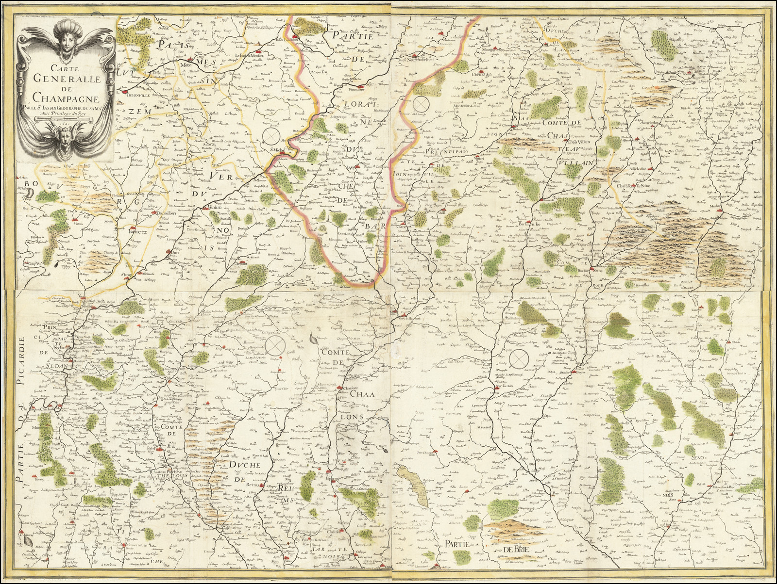 Carte Generalle De Champagne 1641 Barry Lawrence Ruderman Antique Maps Inc