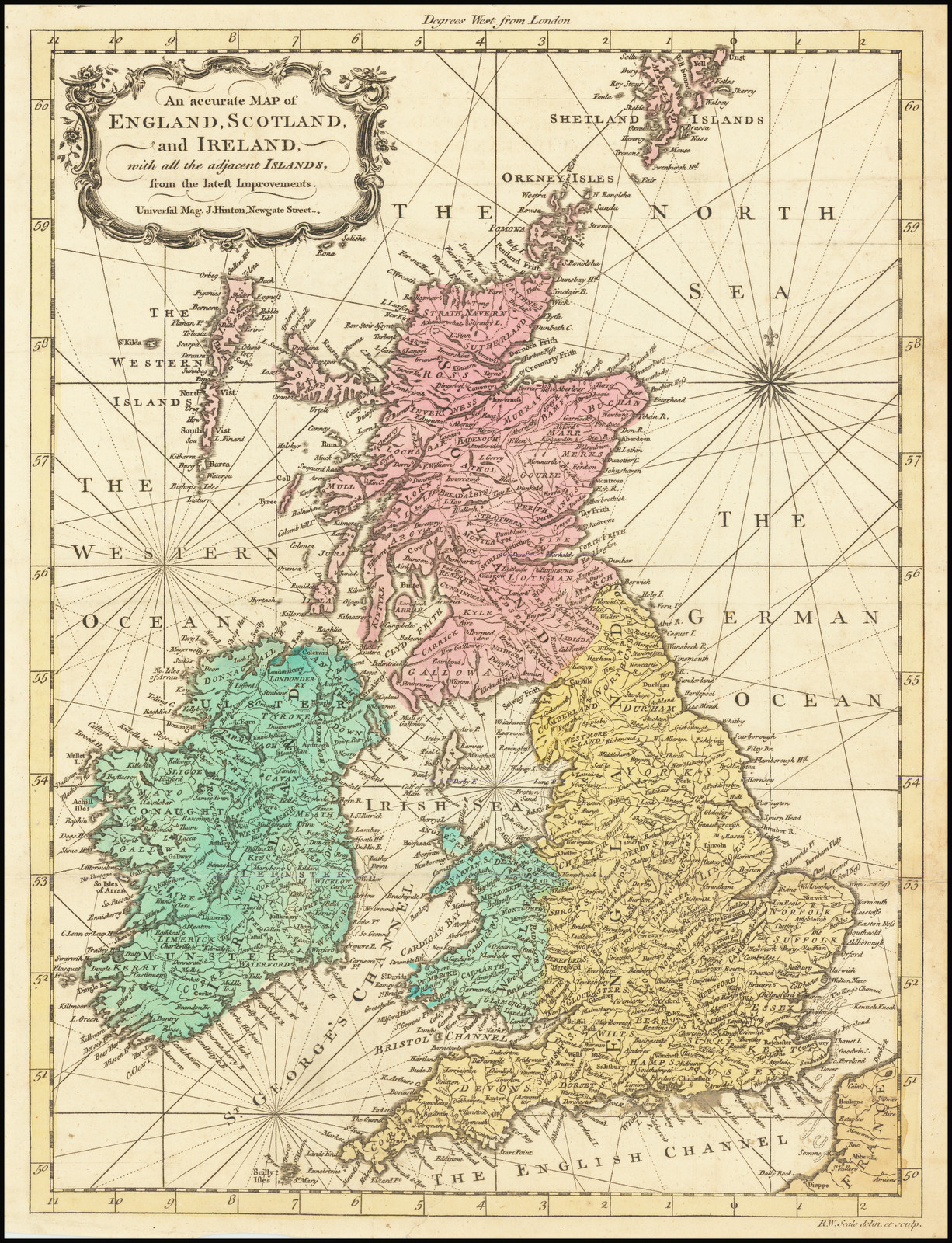 An accurate Map of England, Scotland, and Ireland, with all the 