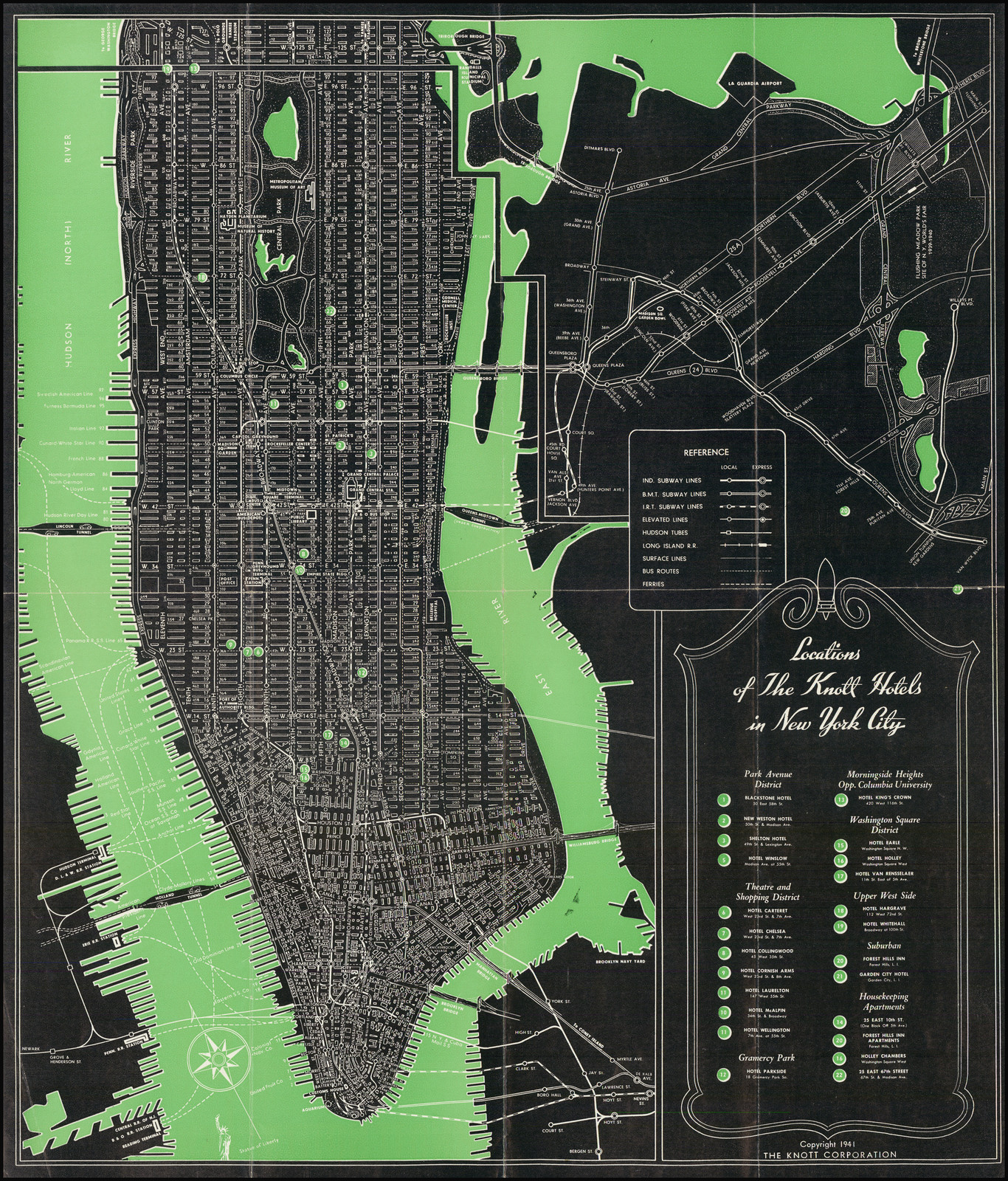 Locations of The Knott Hotels in New York City