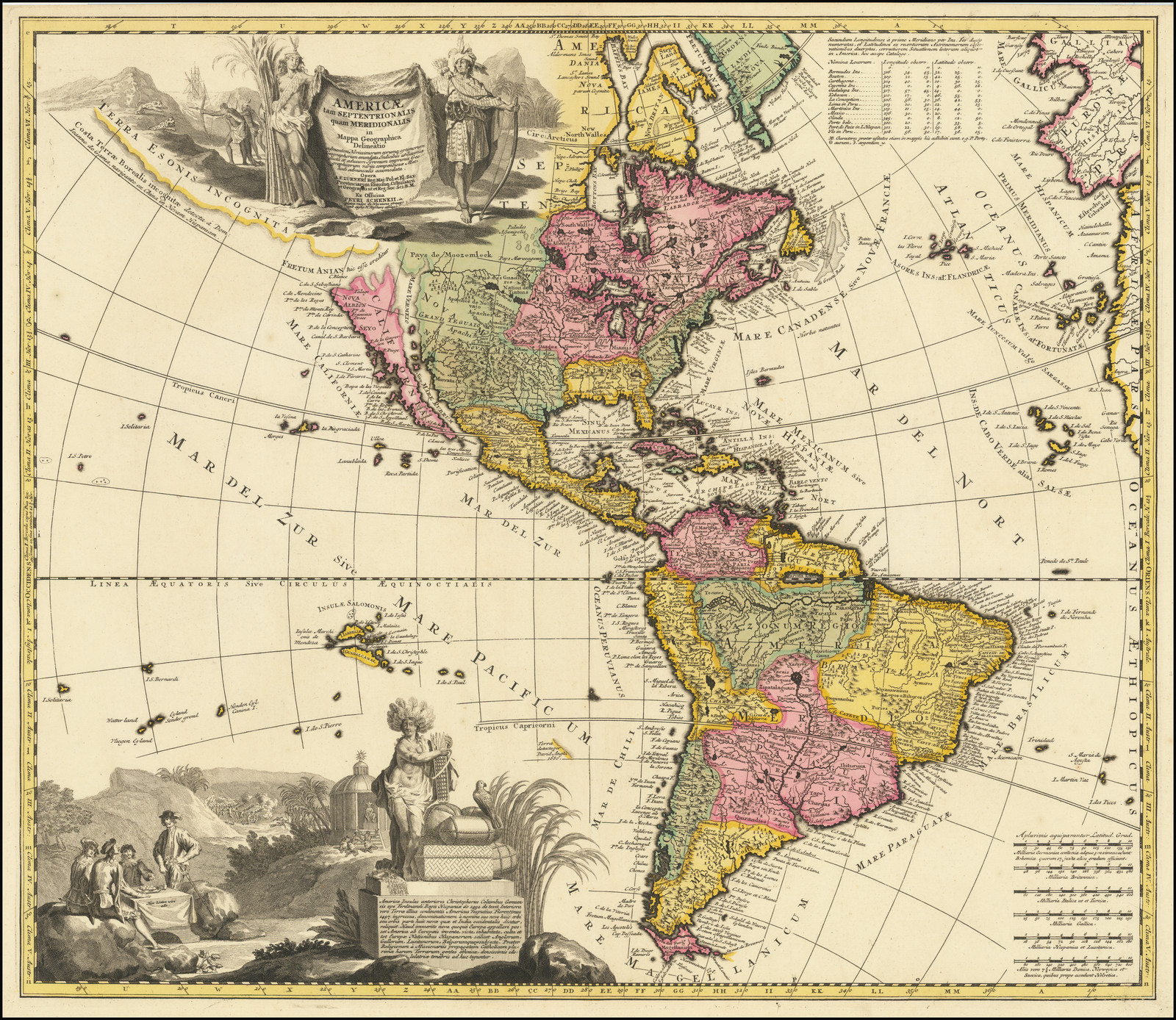 Americae Tam Septentrionalis Quam Meridionalis in Mappa Geographica ...