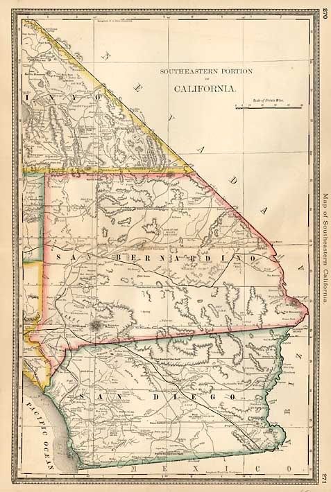 Southeastern Part of California [San Diego, San Bernardino and Inyo Counties]  - Barry Lawrence Ruderman Antique Maps Inc.