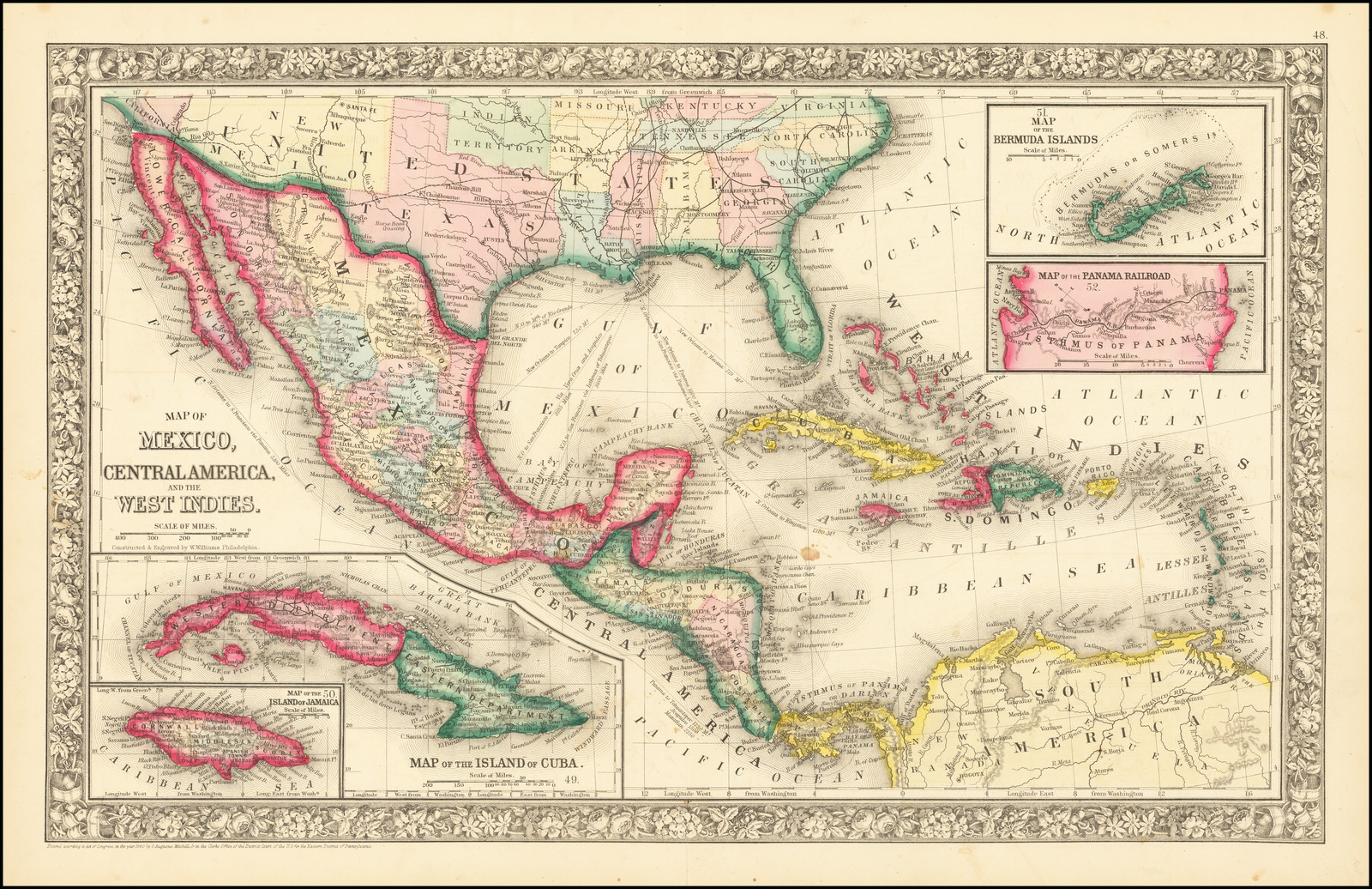 Map of Mexico, Central America, and the West Indies [Insets of Bermuda