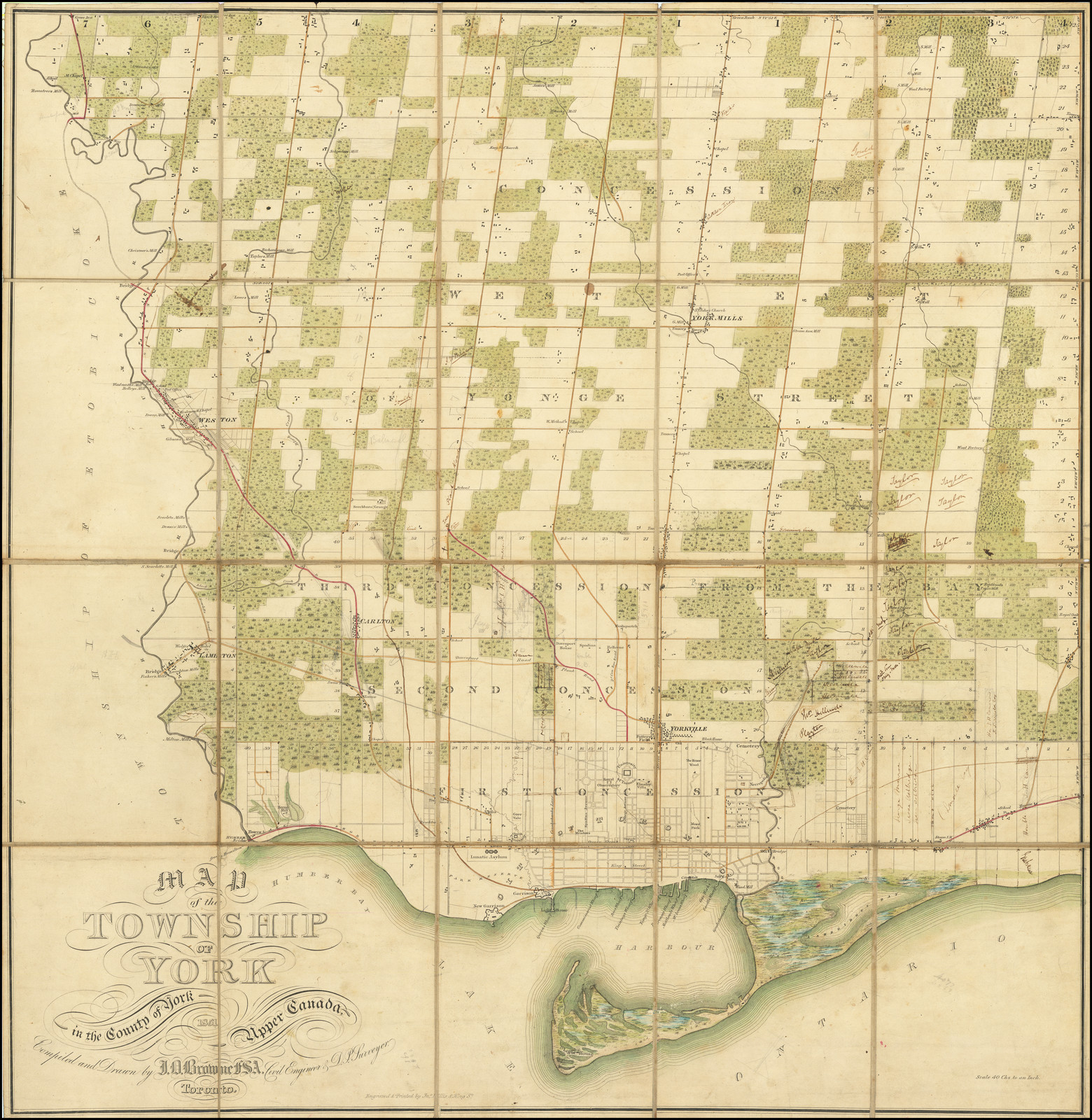 Map of the Township of York in the County of York Upper Canada Compiled