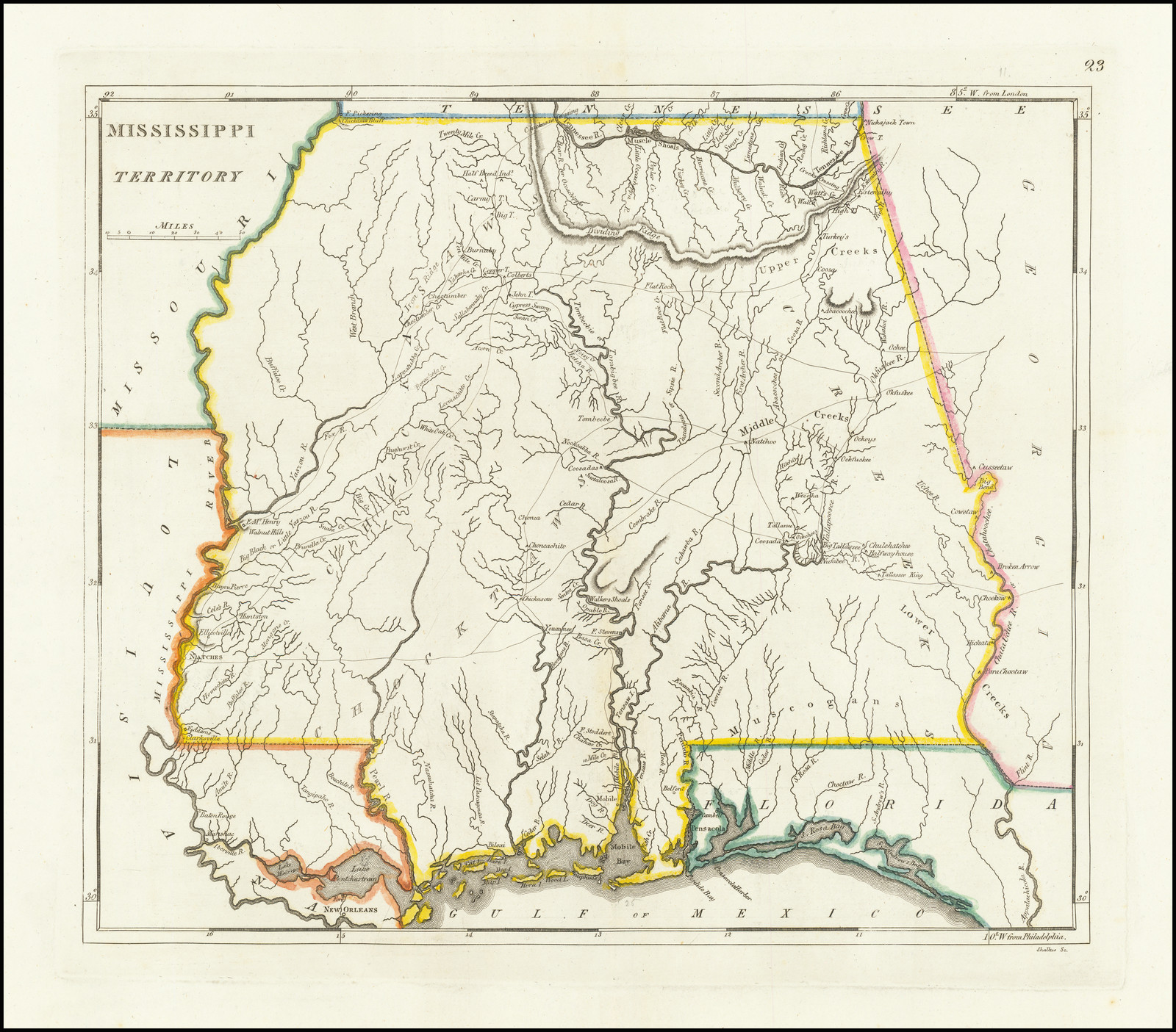 Map of Louisiana, Mississippi and Arkansas - Barry Lawrence Ruderman  Antique Maps Inc.