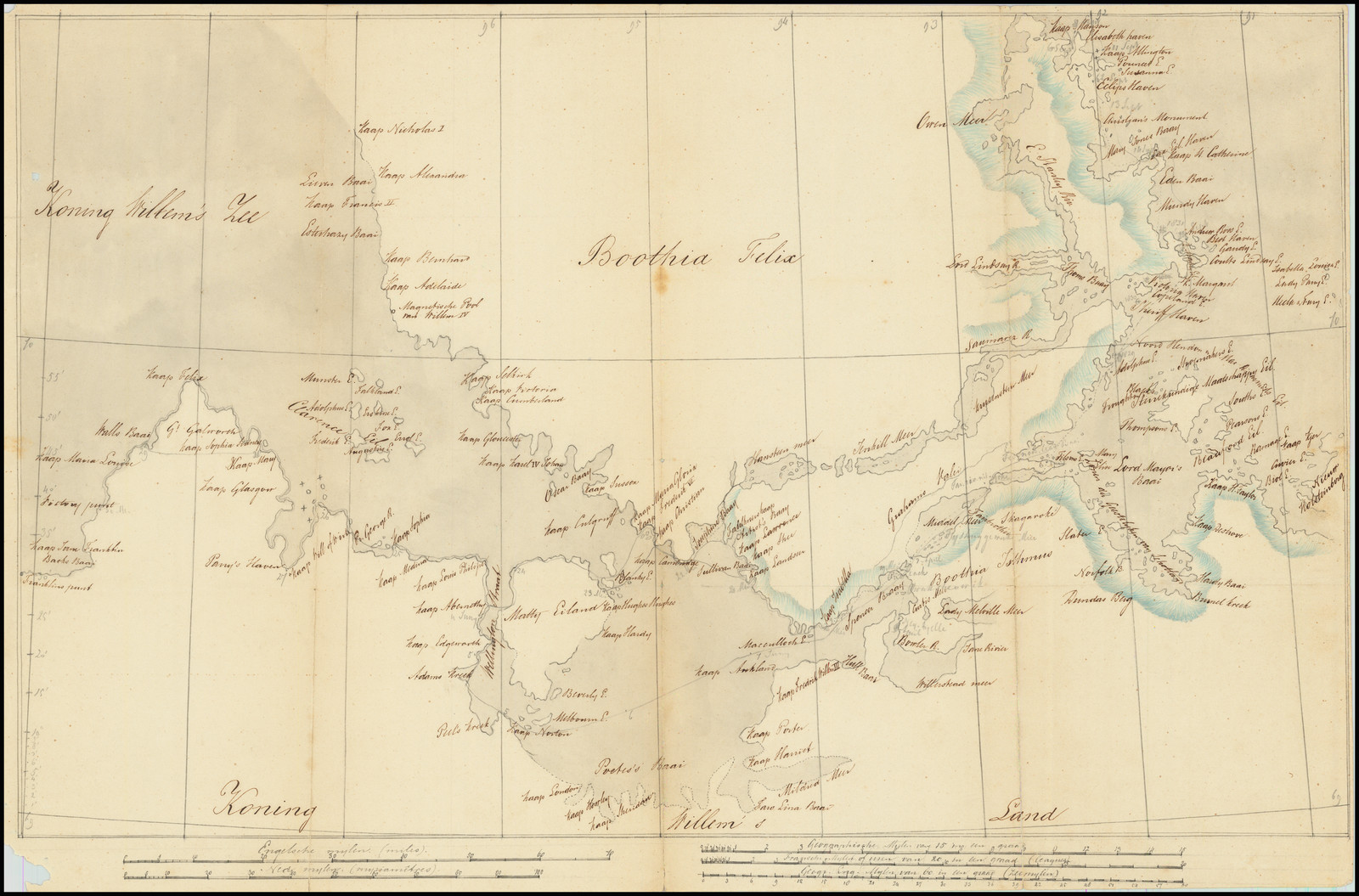 [Manuscript Map of Ross Expedition to King William Island and Boothia Peninsula with additional reference to George Back's 1833-34 Expedition]