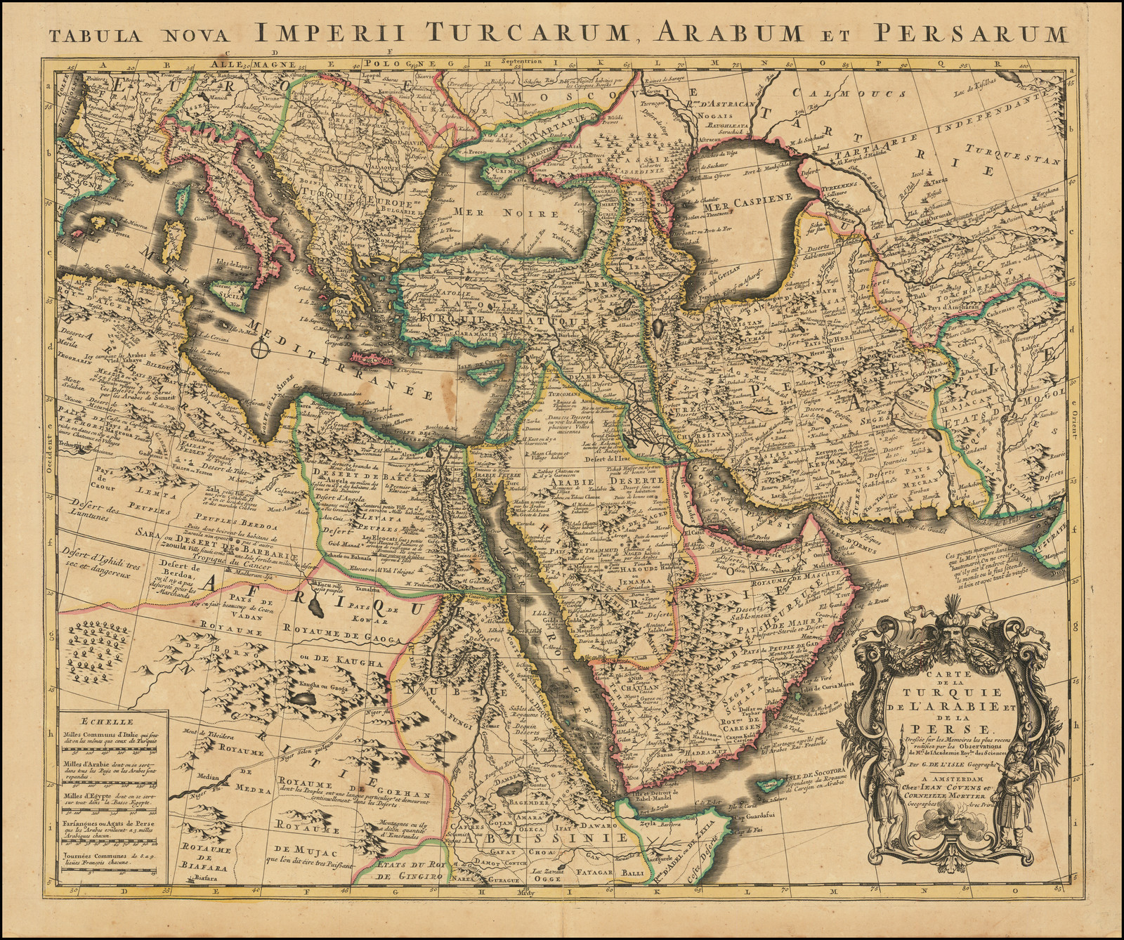 Carte De La Turquie De L'Arabie et De La Perse, Dressee sur les Memoires les plus recens rectifiez par les Observations de Mrs. de l'Academie Royule, des Sciences . . .