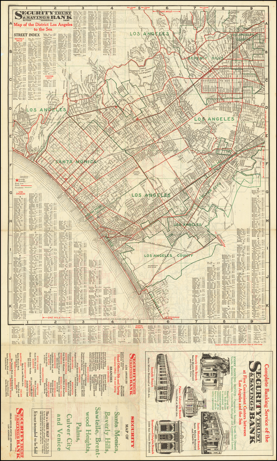 Automobile Road Map of The Los Angeles Basin (and) Map of the District of Los Angeles to the Sea