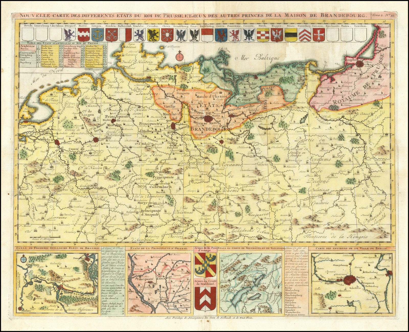 Nouvelle Carte des Differents etats du Roi de Prusse, et de Ceux des
