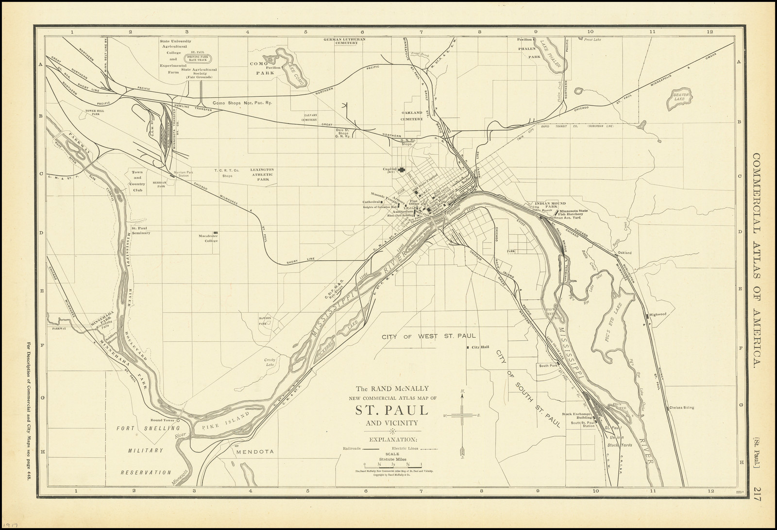 The Rand McNally New Commercial Atlas Map of St. Paul