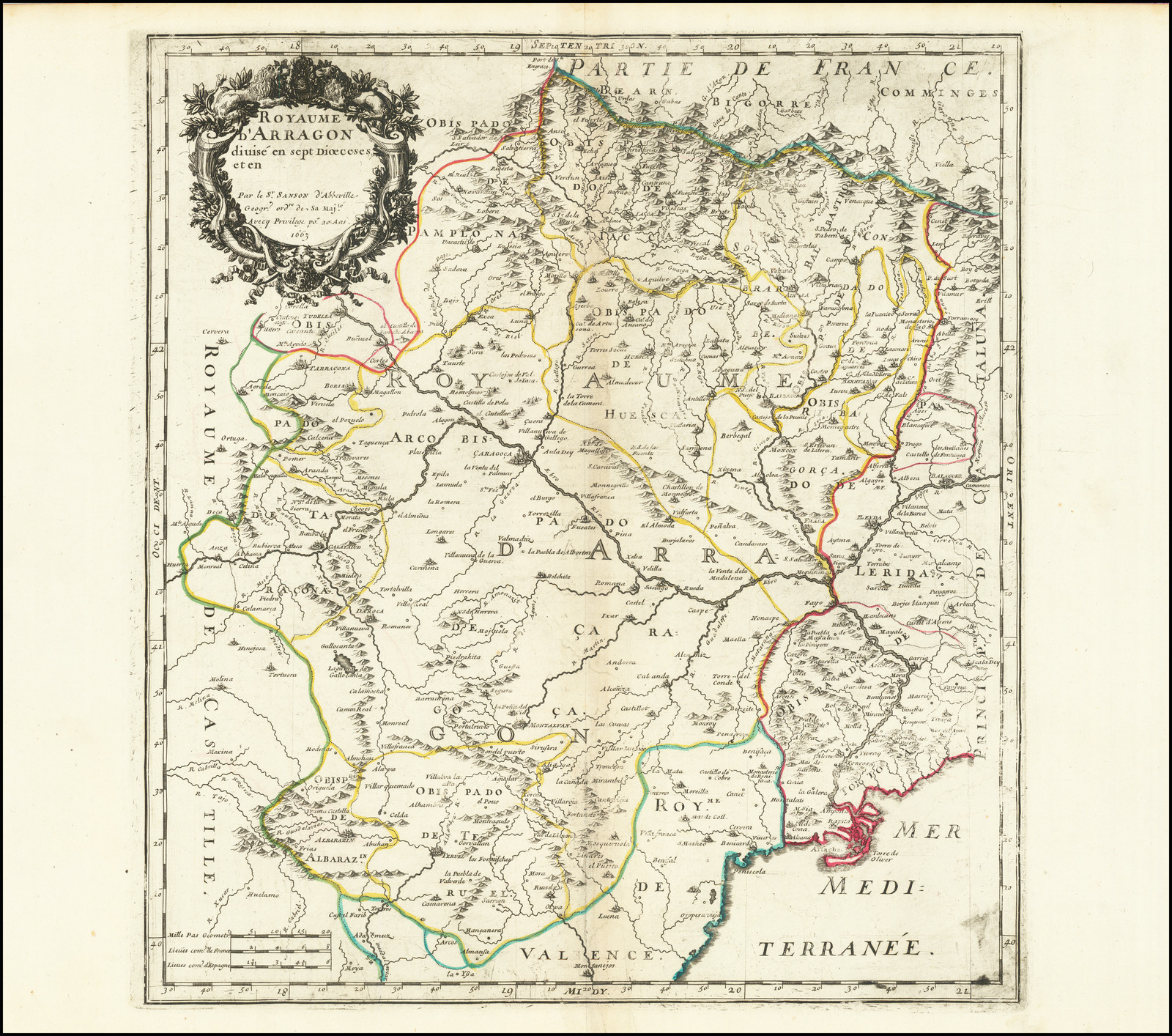 Royaume D'Arragon divise en sept Dioeceses et en . . . 1663