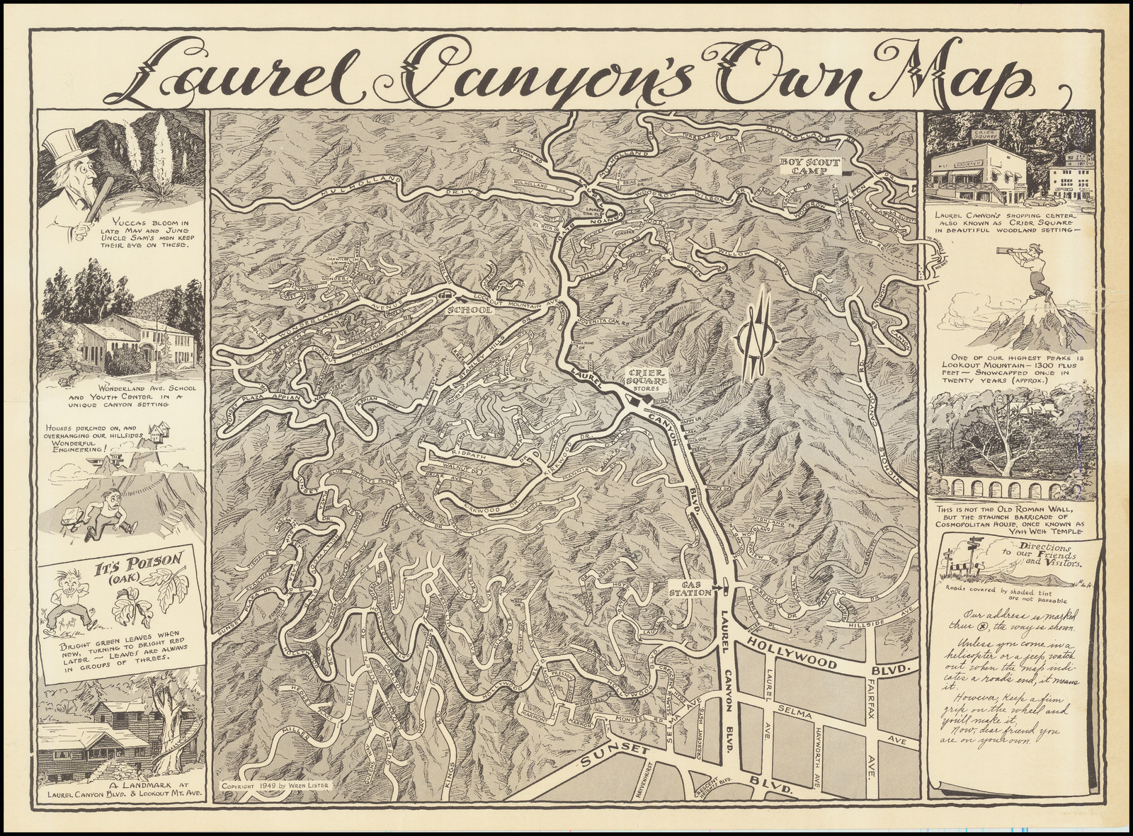 laurel canyon tour map