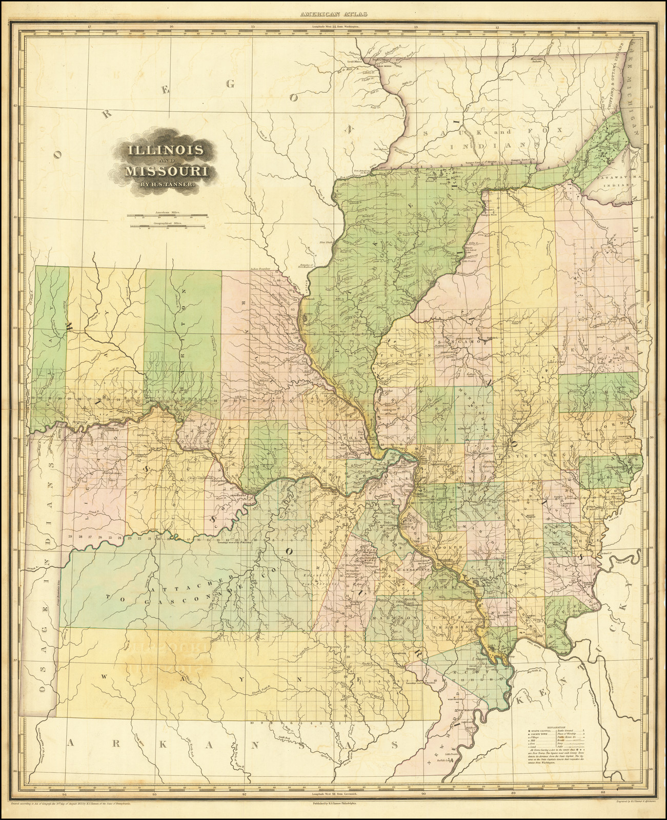 Illinois and Missouri By H.S. Tanner. - Barry Lawrence Ruderman Antique ...
