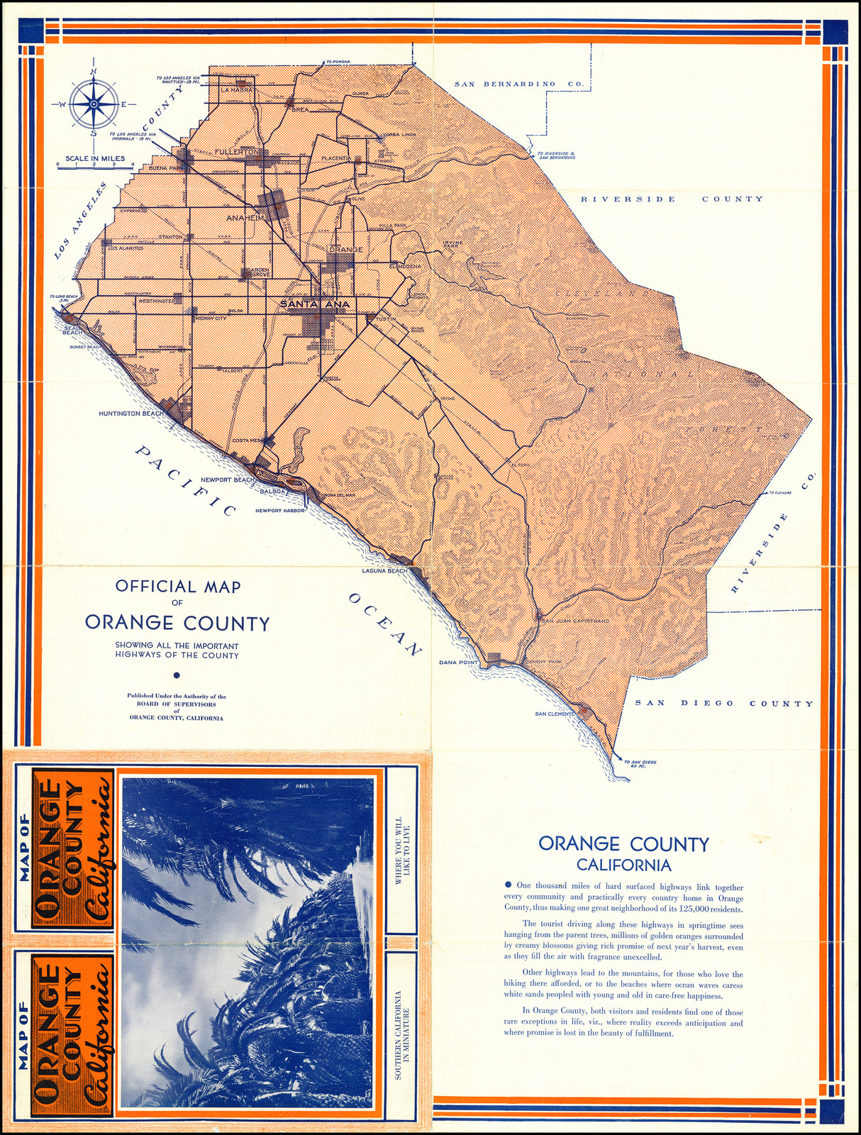 Official Map of Orange County Showing all the Important Highways of the ...