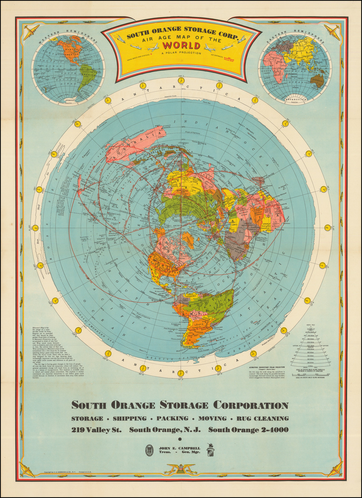 Hammonds Air Age Map Of The World Map   87601 