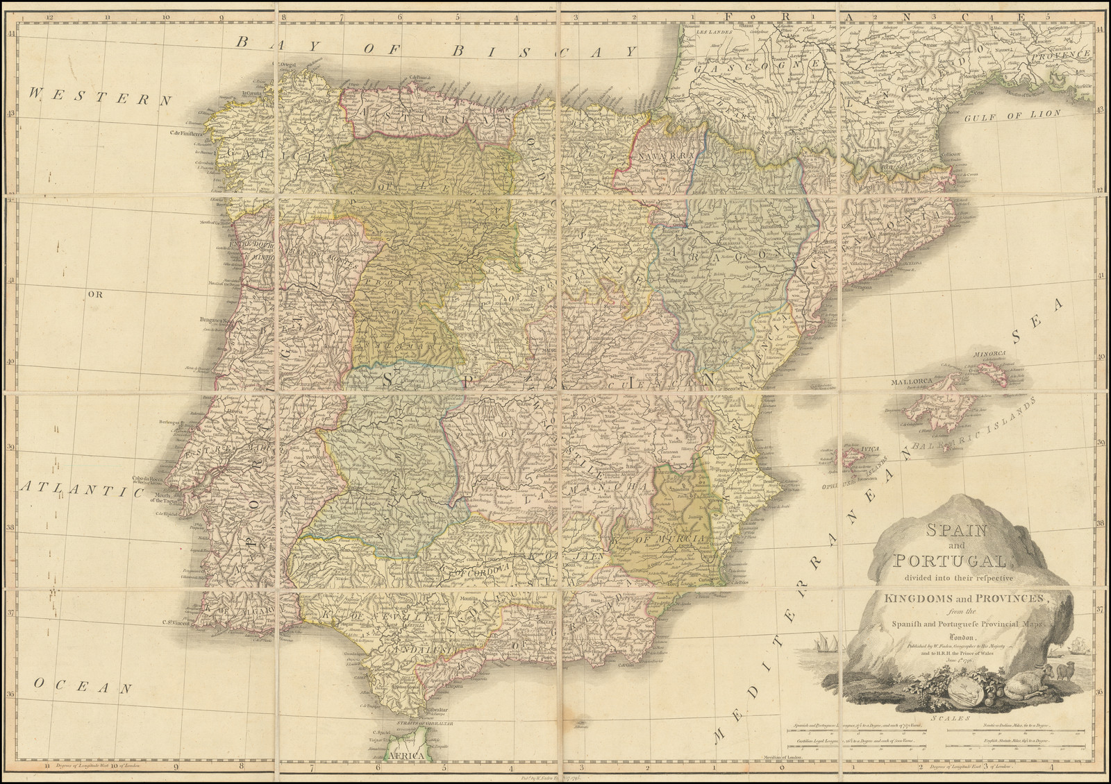 Large detailed old political and administrative map of Spain and Portugal  with relief, roads and cities - 1857, Spain, Europe, Mapsland