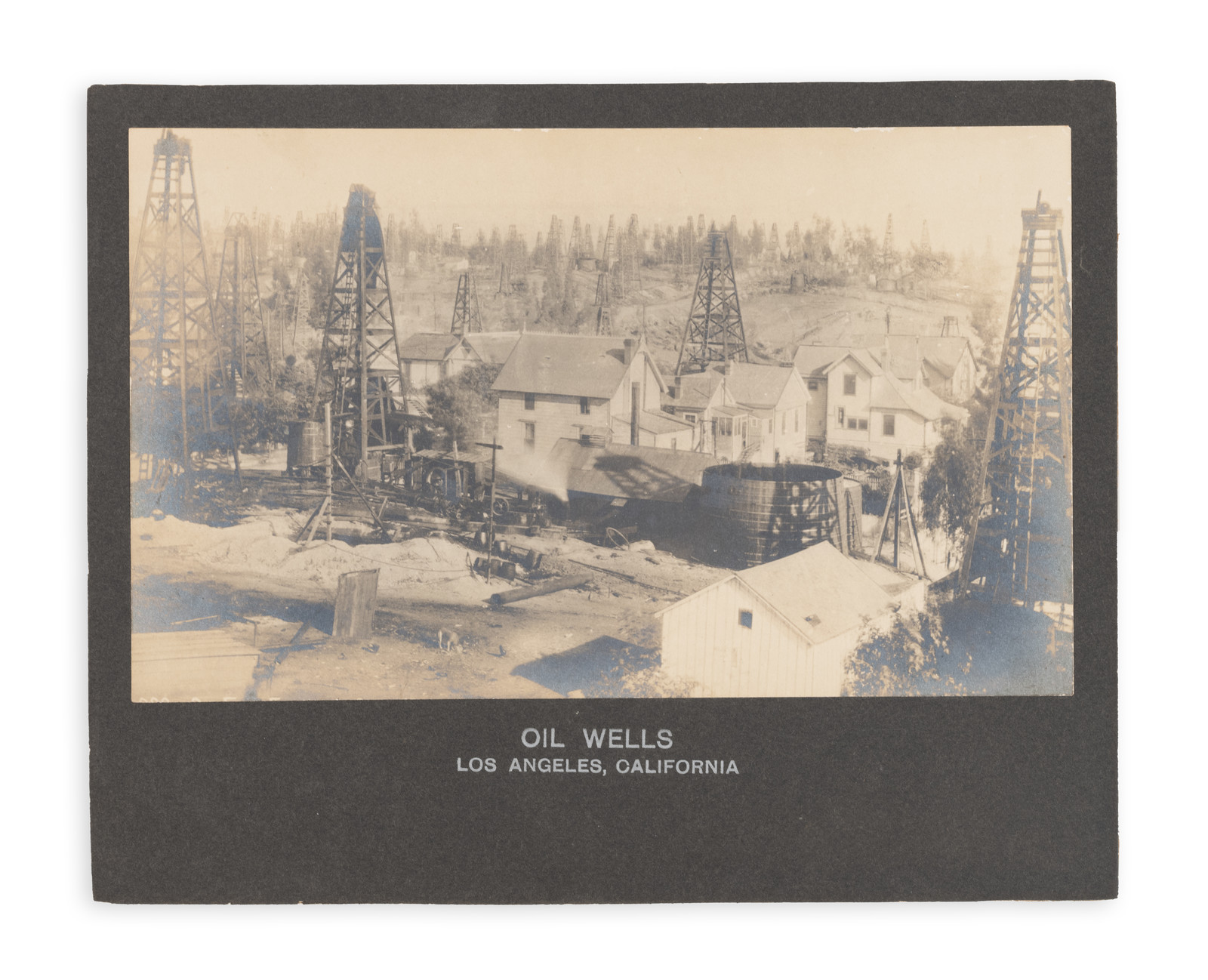 (Los Angeles Oil) [Original photograph of oil fields in downtown L.A.] Oil Wells, Los Angeles ...
