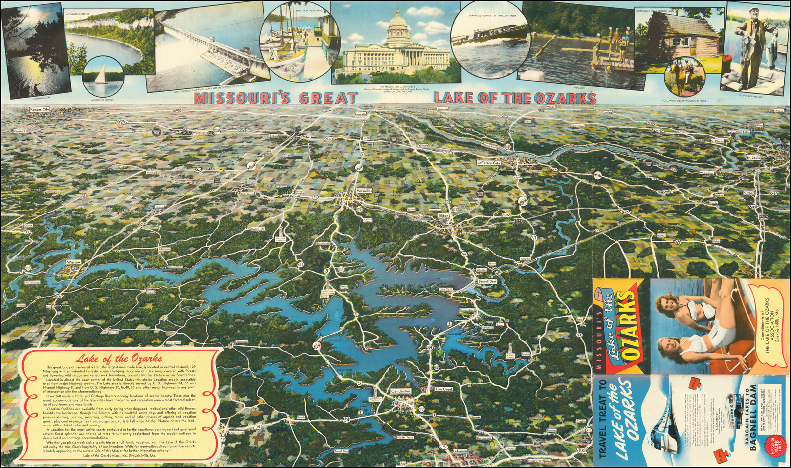 Missouri S Great Lake Of The Ozarks Barry Lawrence Ruderman Antique   98690 